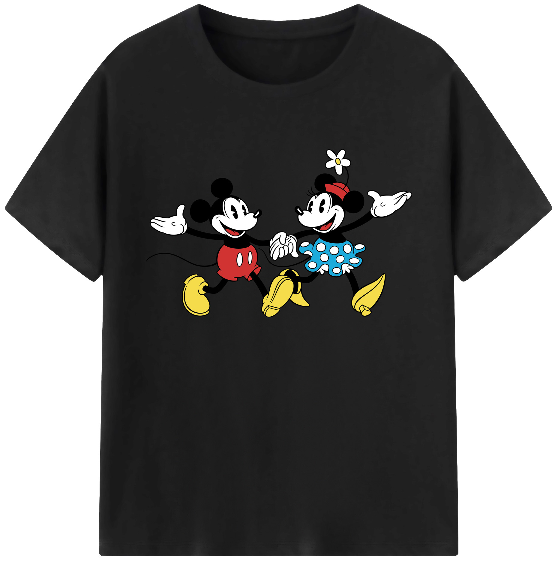 ミッキーマウス Mickey Mouse 綿100％ メンズ半袖Tシャツ｜肌触りやわらか＆通気性