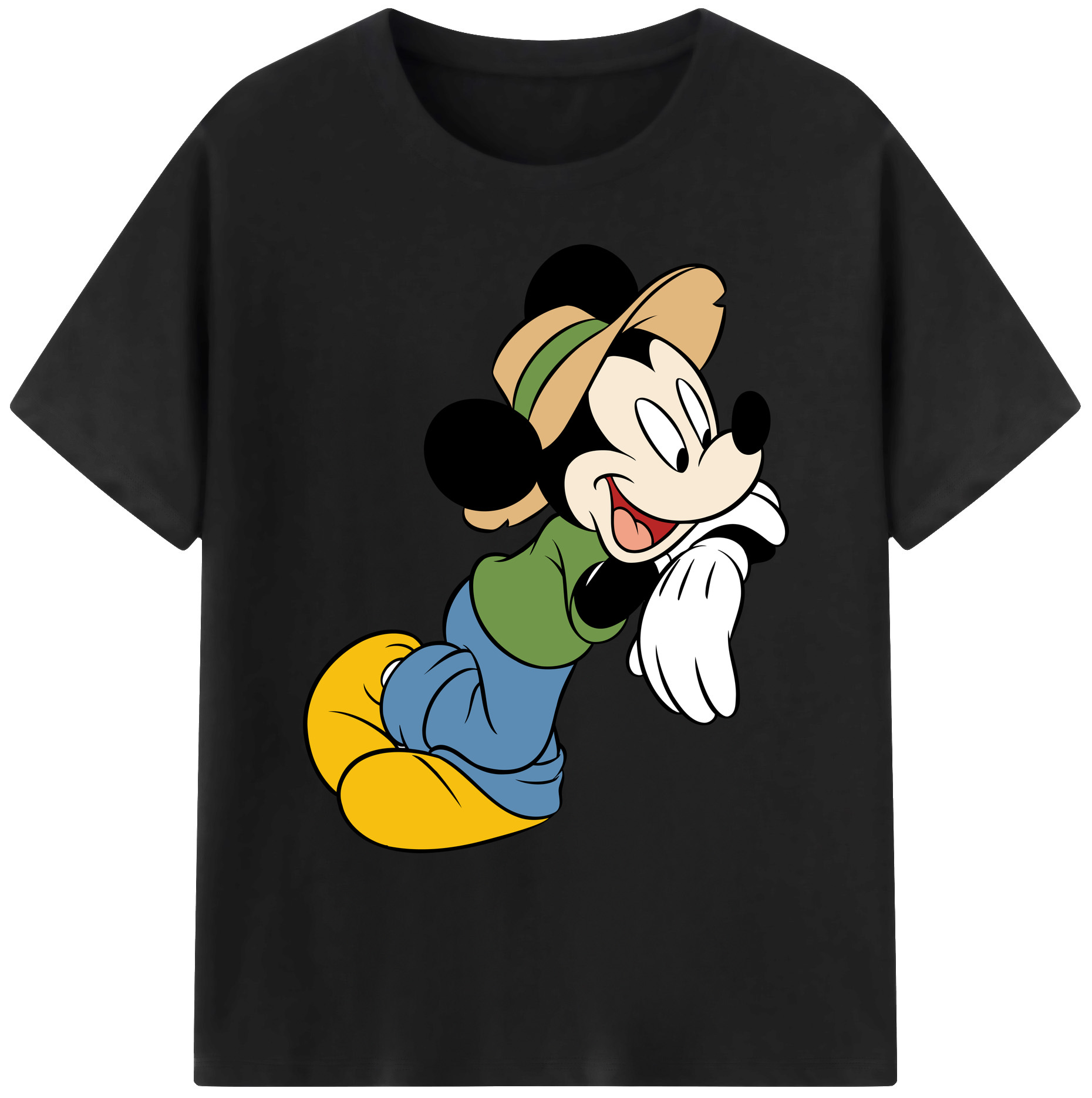 ミッキーマウス Mickey Mouse 綿100％ メンズ半袖Tシャツ｜肌触りやわらか＆通気性