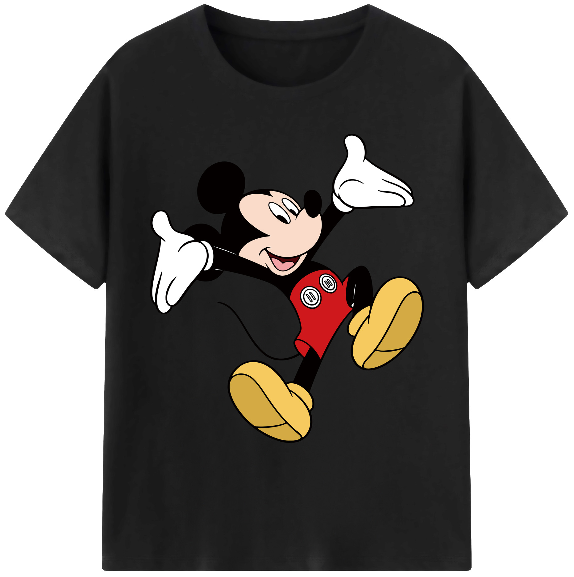 ミッキーマウス Mickey Mouse 綿100％ メンズ半袖Tシャツ｜肌触りやわらか＆通気性