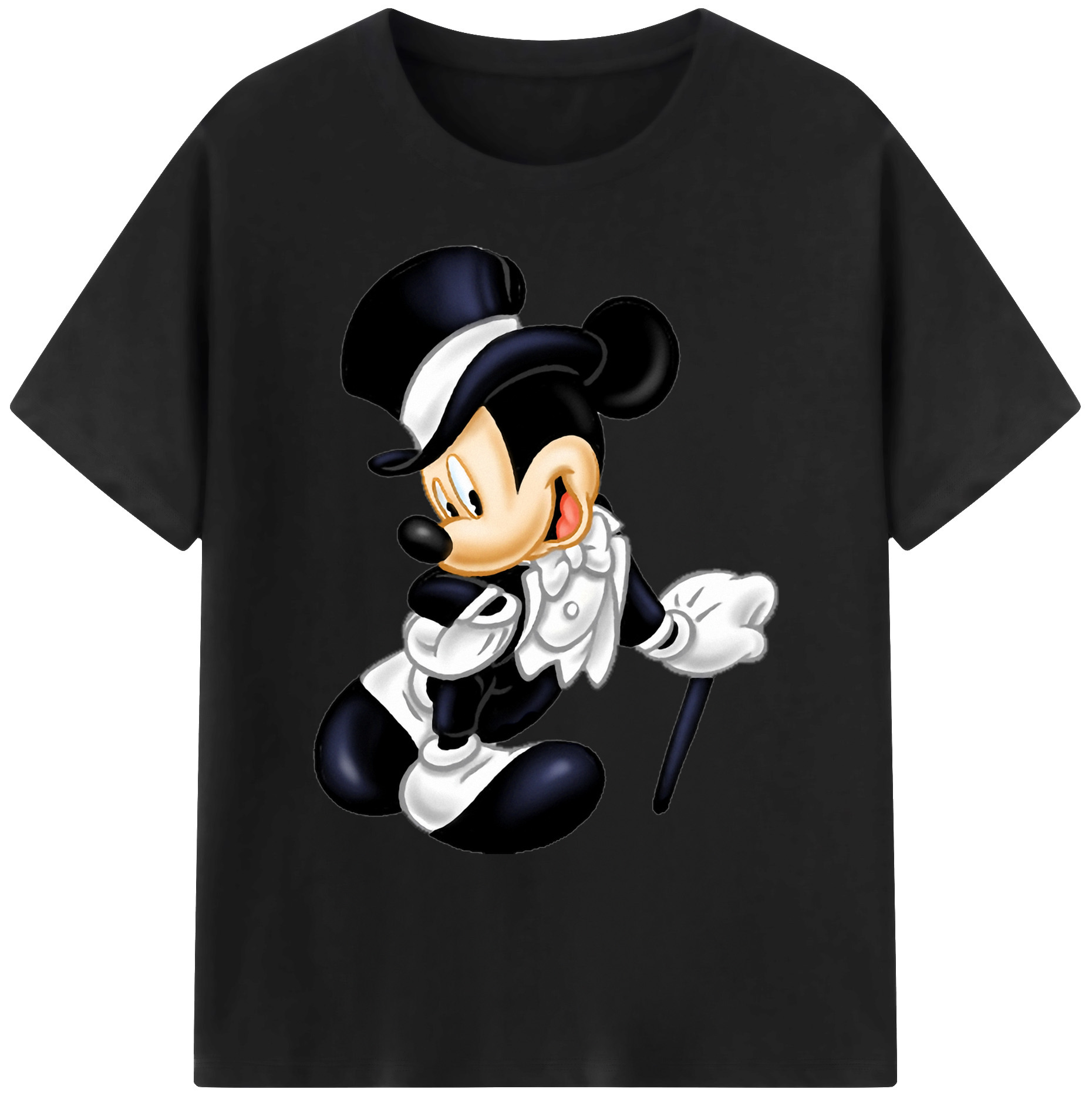ミッキーマウス Mickey Mouse 綿100％ メンズ半袖Tシャツ｜肌触りやわらか＆通気性