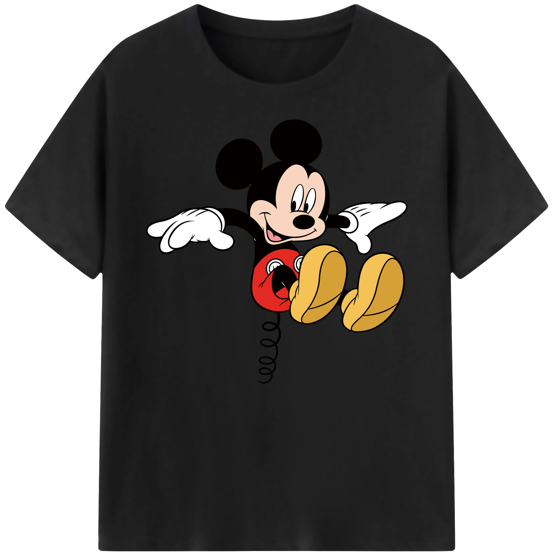ミッキーマウス Mickey Mouse 綿100％ メンズ半袖Tシャツ｜肌触りやわらか＆通気性