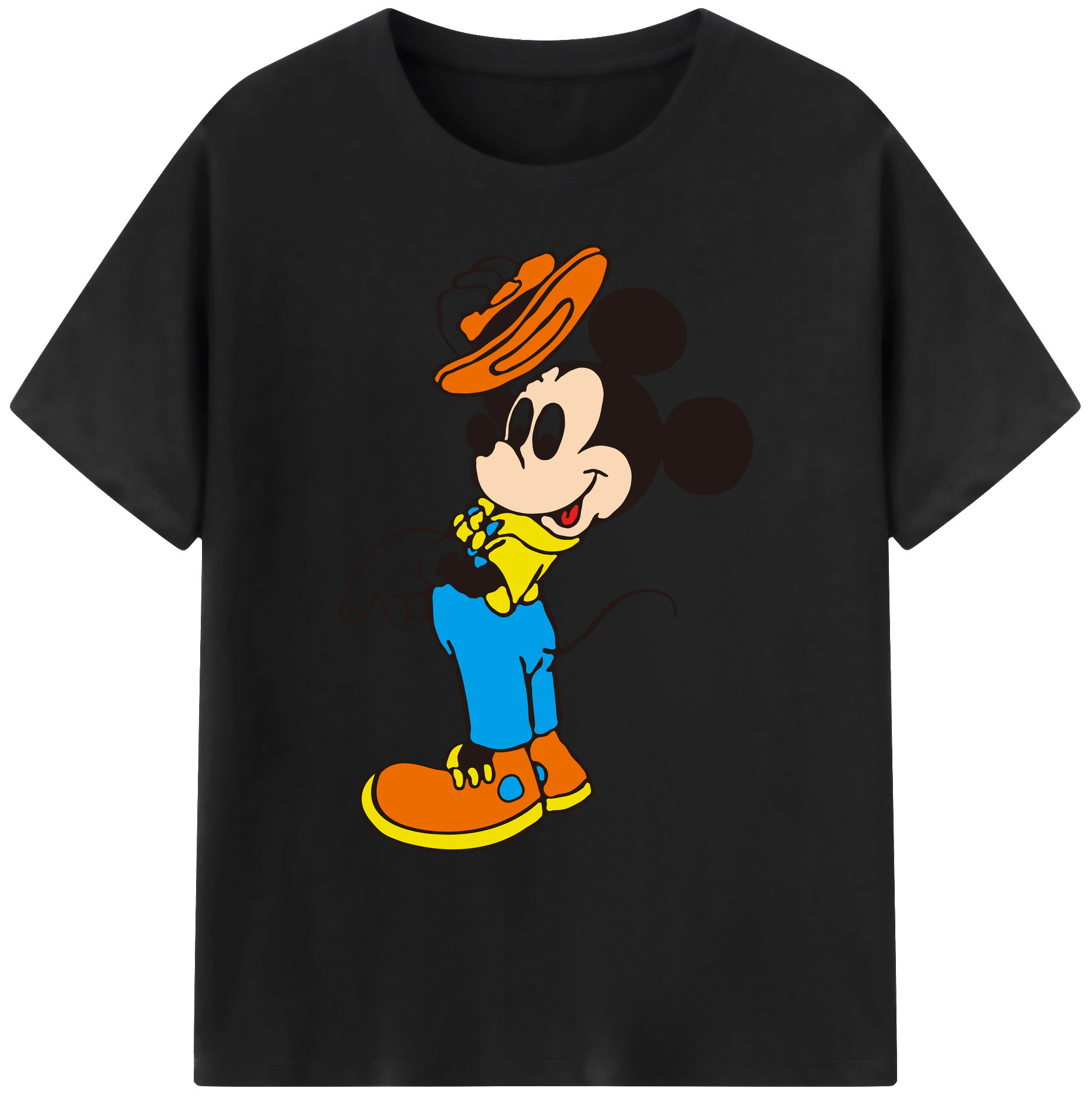 ミッキーマウス Mickey Mouse 綿100％ メンズ半袖Tシャツ｜肌触りやわらか＆通気性