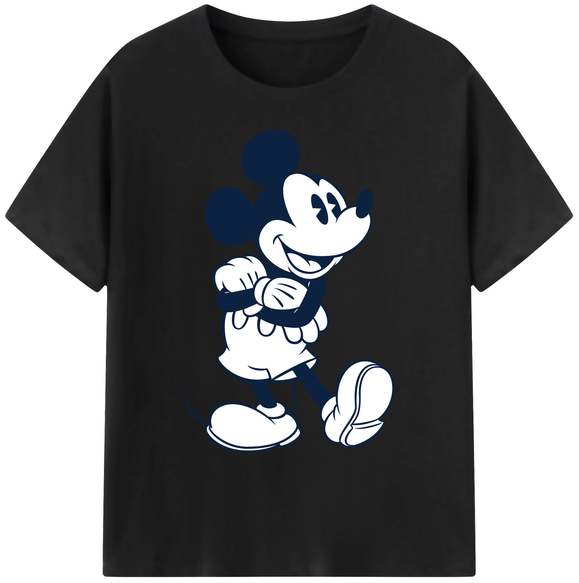 ミッキーマウス Mickey Mouse 綿100％ メンズ半袖Tシャツ｜肌触りやわらか＆通気性