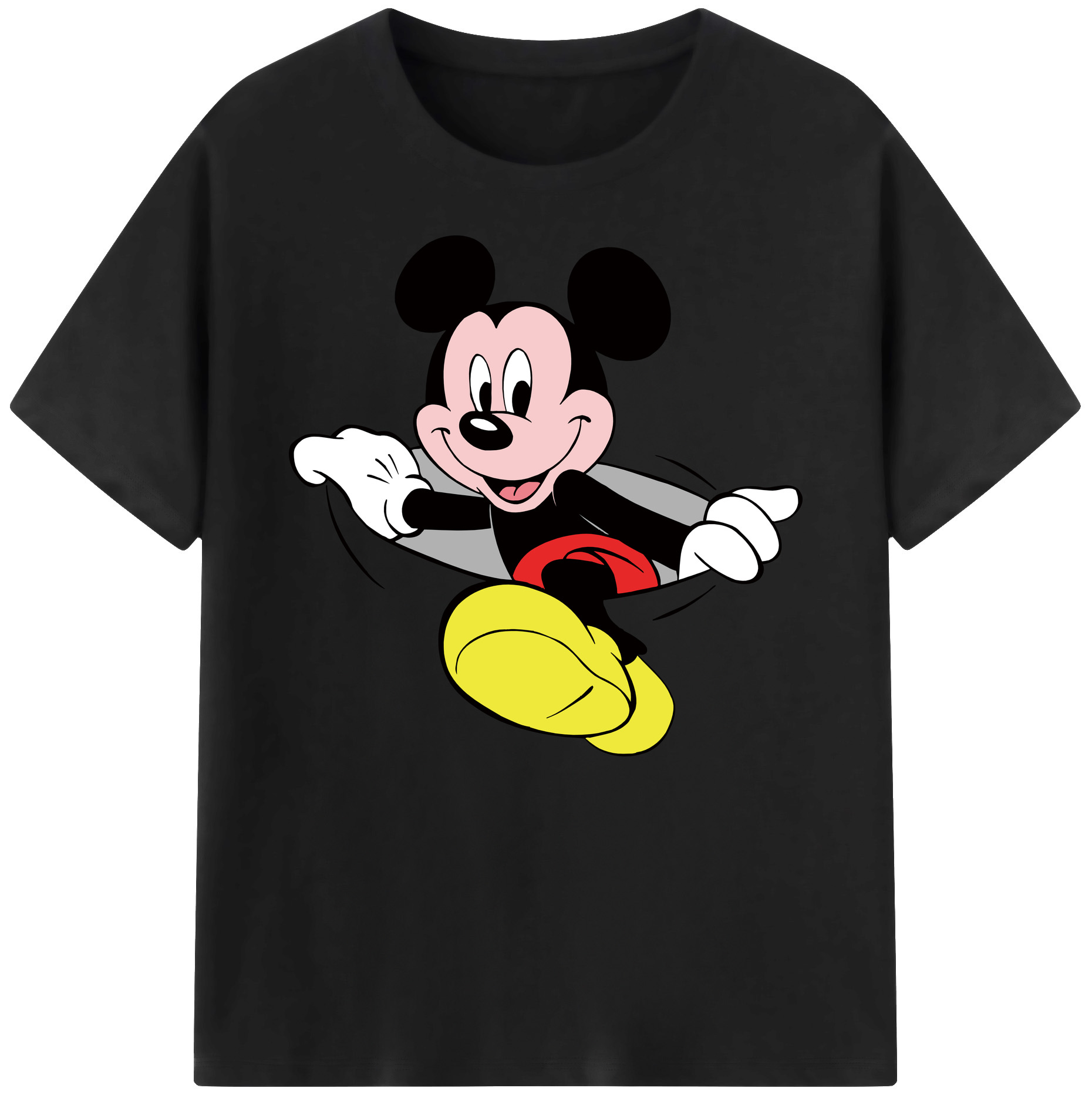 ミッキーマウス Mickey Mouse 綿100％ メンズ半袖Tシャツ｜肌触りやわらか＆通気性