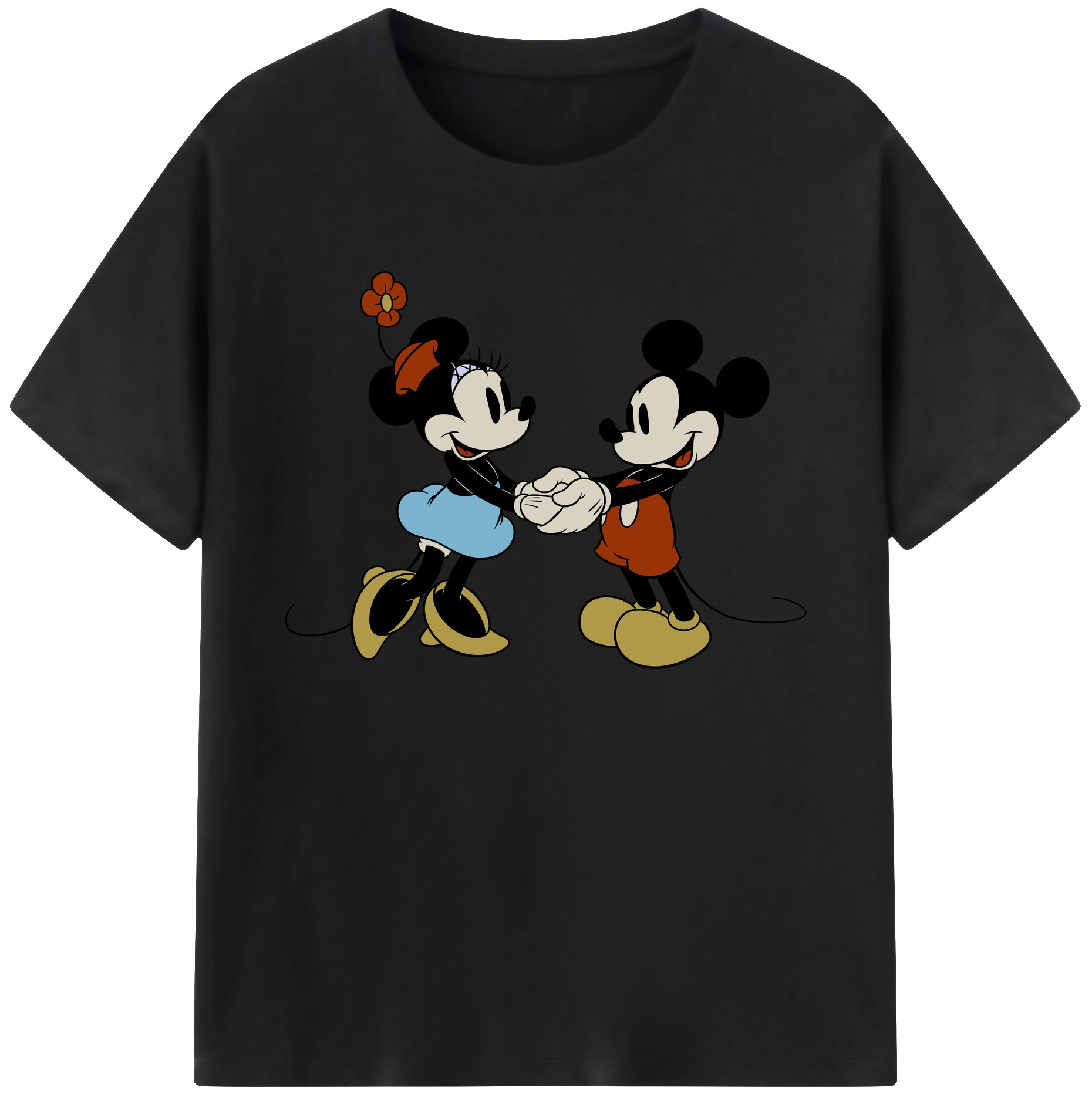 ミッキーマウス Mickey Mouse 綿100％ メンズ半袖Tシャツ｜肌触りやわらか＆通気性