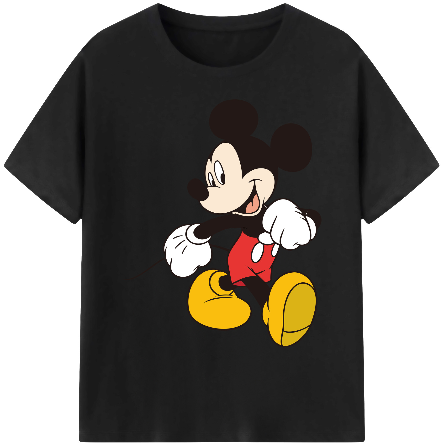 ミッキーマウス Mickey Mouse 綿100％ メンズ半袖Tシャツ｜肌触りやわらか＆通気性