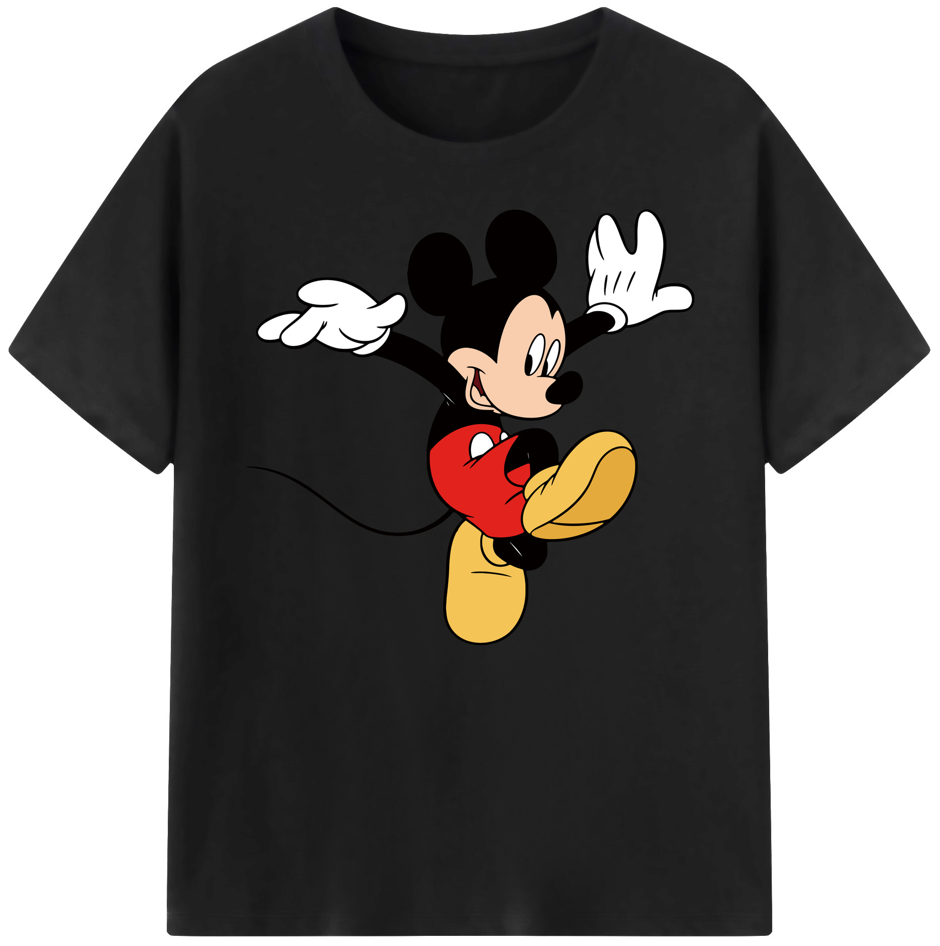 ミッキーマウス Mickey Mouse 綿100％ メンズ半袖Tシャツ｜肌触りやわらか＆通気性