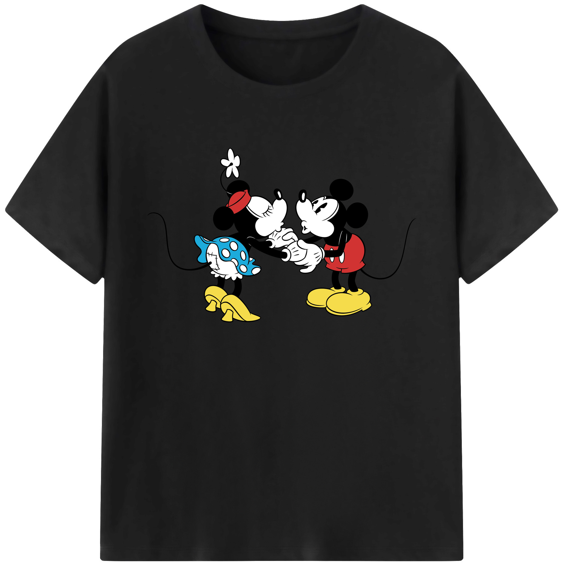 ミッキーマウス Mickey Mouse 綿100％ メンズ半袖Tシャツ｜肌触りやわらか＆通気性