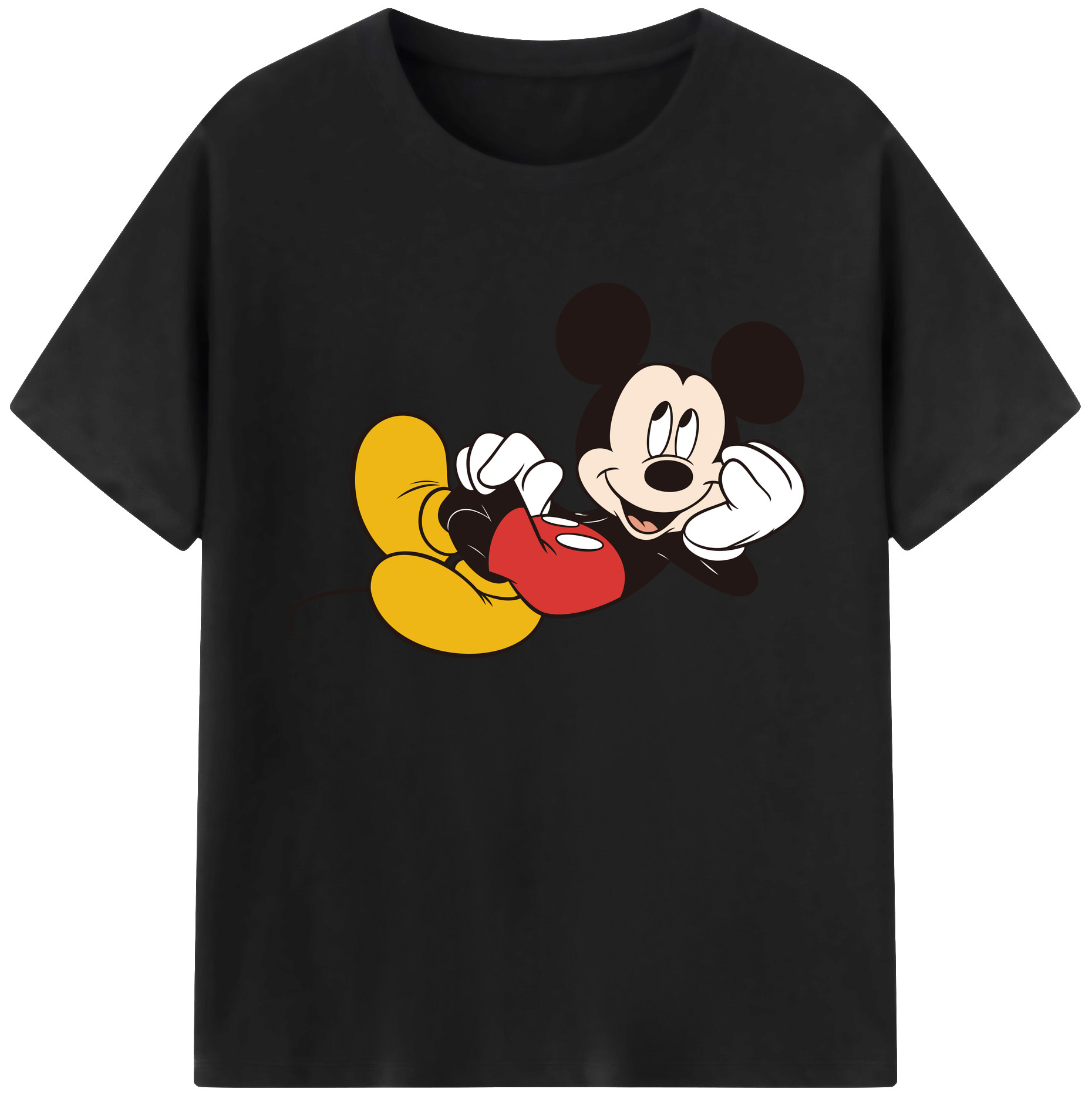 ミッキーマウス Mickey Mouse 綿100％ メンズ半袖Tシャツ｜肌触りやわらか＆通気性