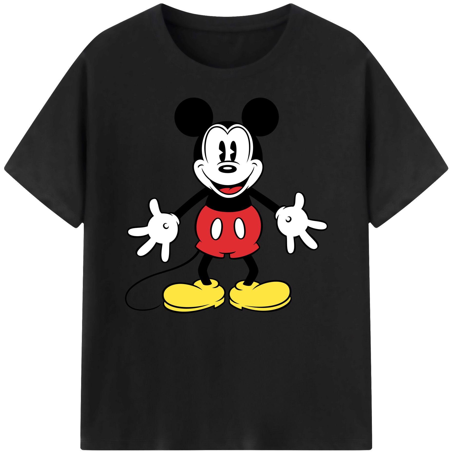 ミッキーマウス Mickey Mouse 綿100％ メンズ半袖Tシャツ｜肌触りやわらか＆通気性