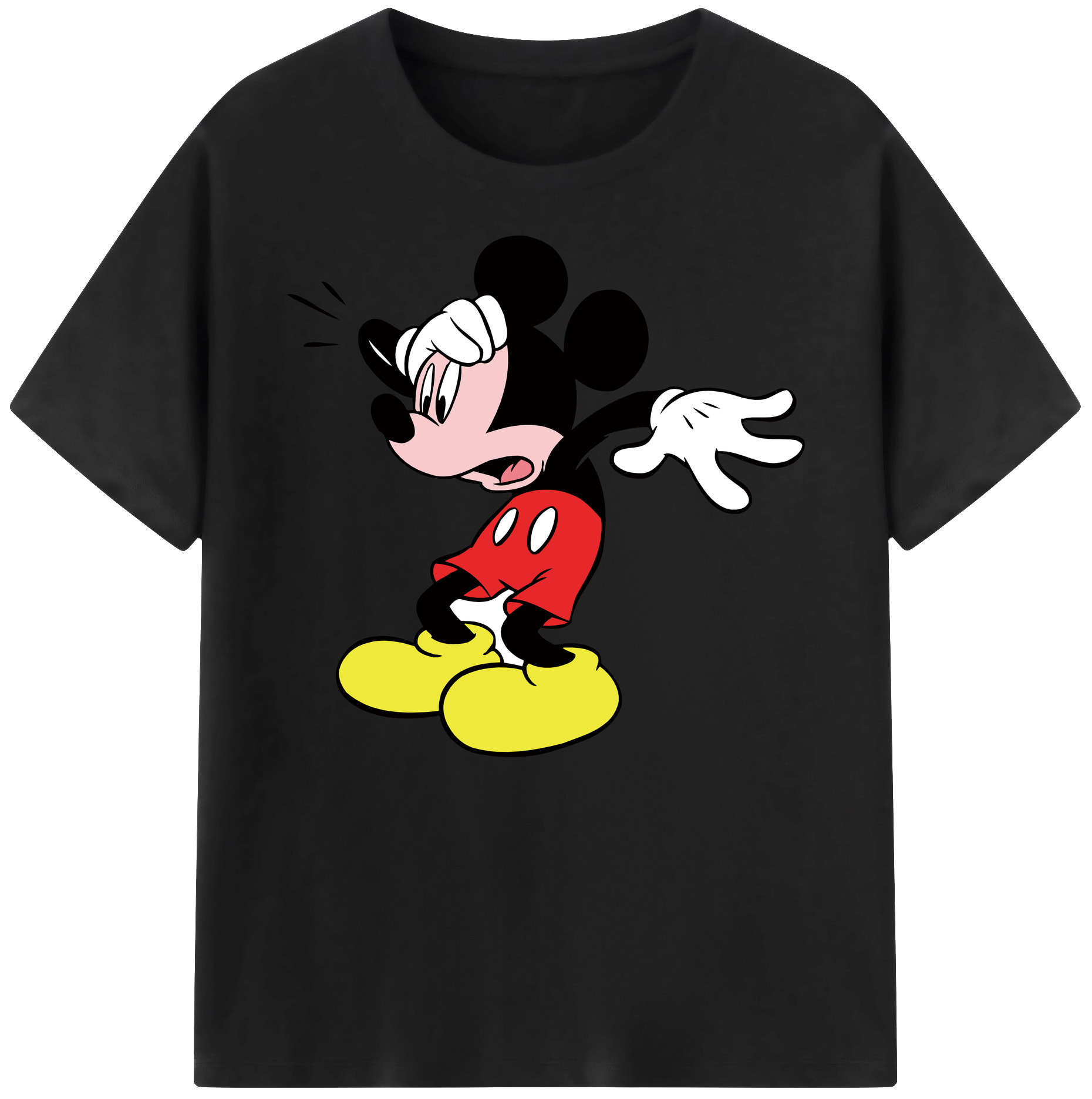 ミッキーマウス Mickey Mouse 綿100％ メンズ半袖Tシャツ｜肌触りやわらか＆通気性