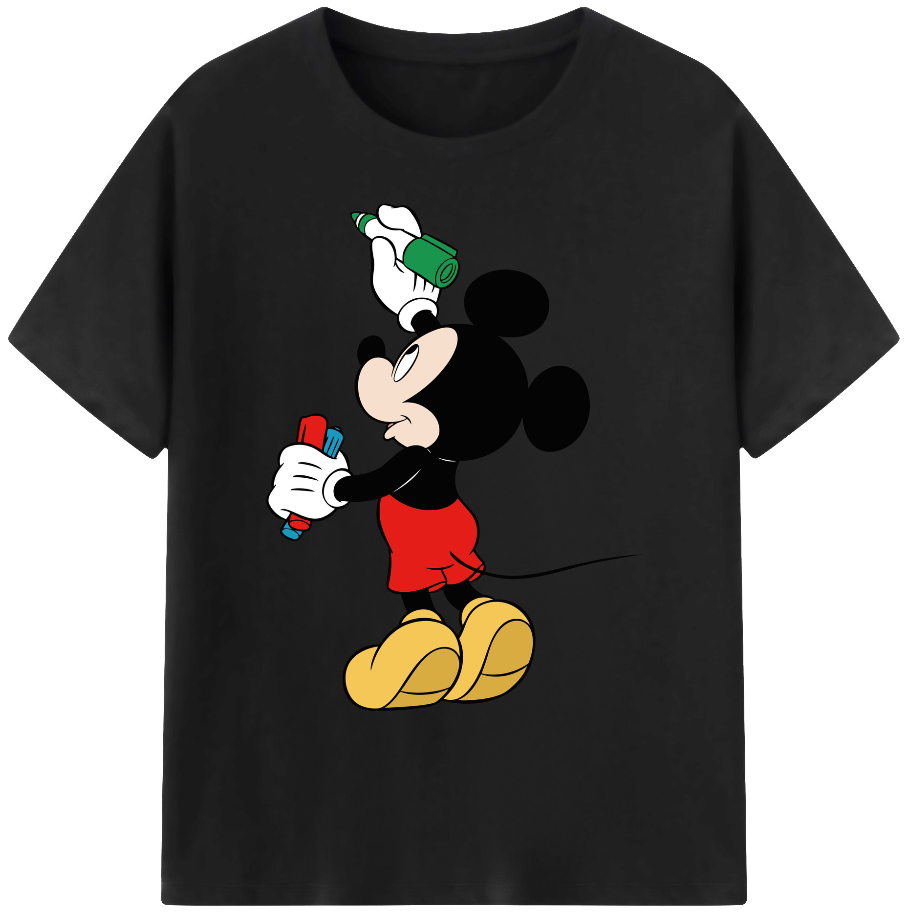 ミッキーマウス Mickey Mouse 綿100％ メンズ半袖Tシャツ｜肌触りやわらか＆通気性