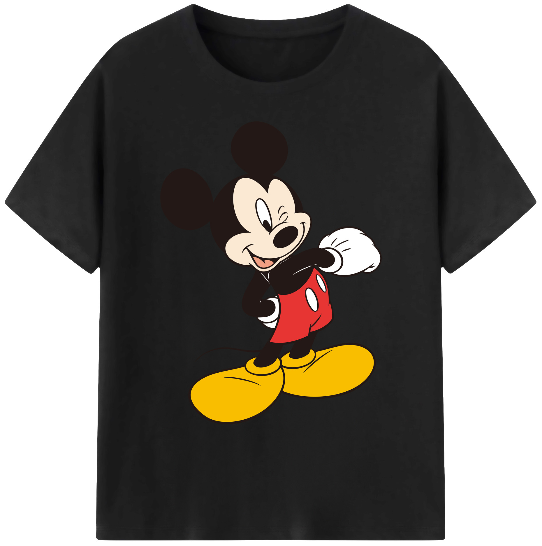 ミッキーマウス Mickey Mouse 綿100％ メンズ半袖Tシャツ｜肌触りやわらか＆通気性