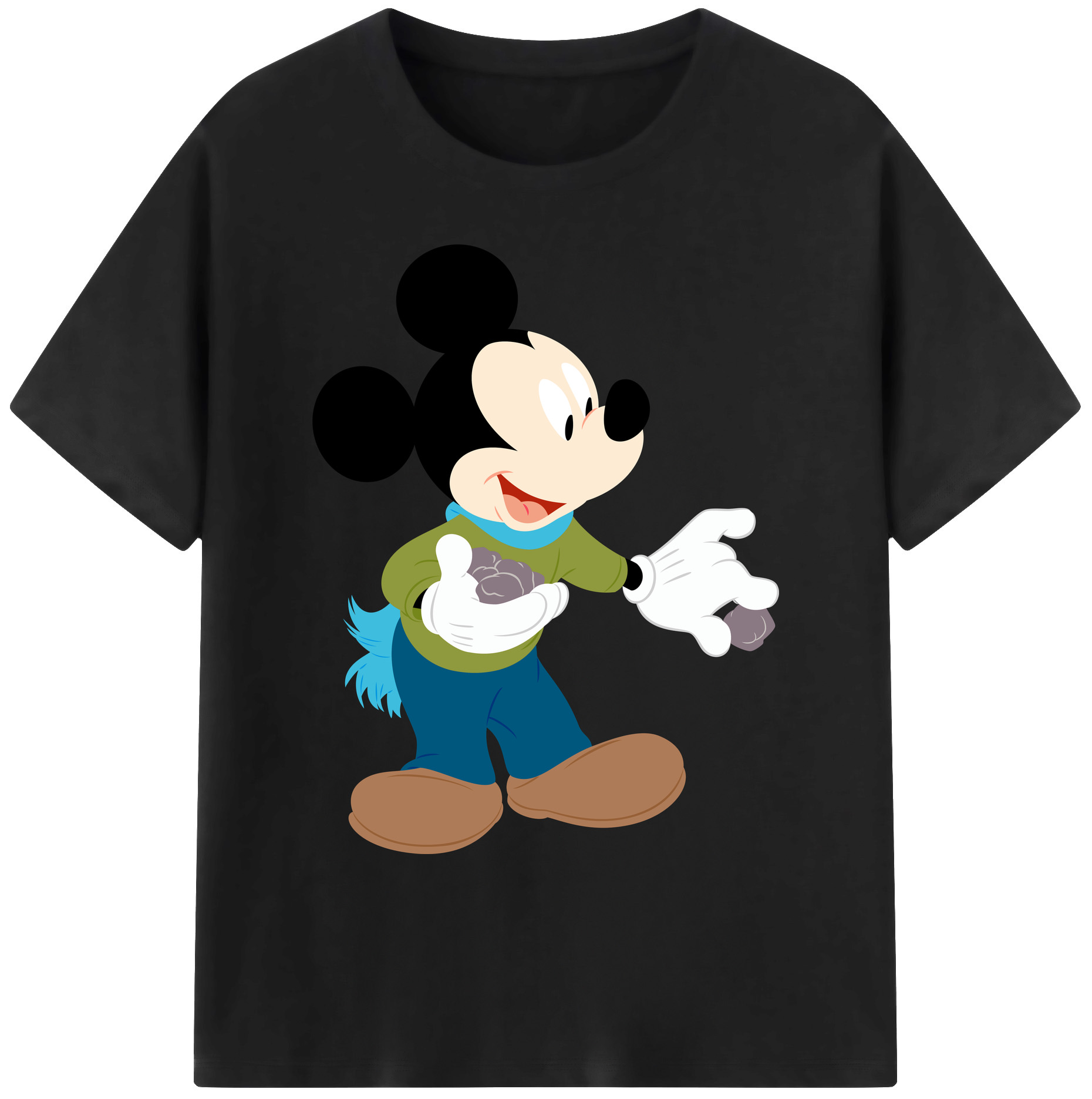 ミッキーマウス Mickey Mouse 綿100％ メンズ半袖Tシャツ｜肌触りやわらか＆通気性