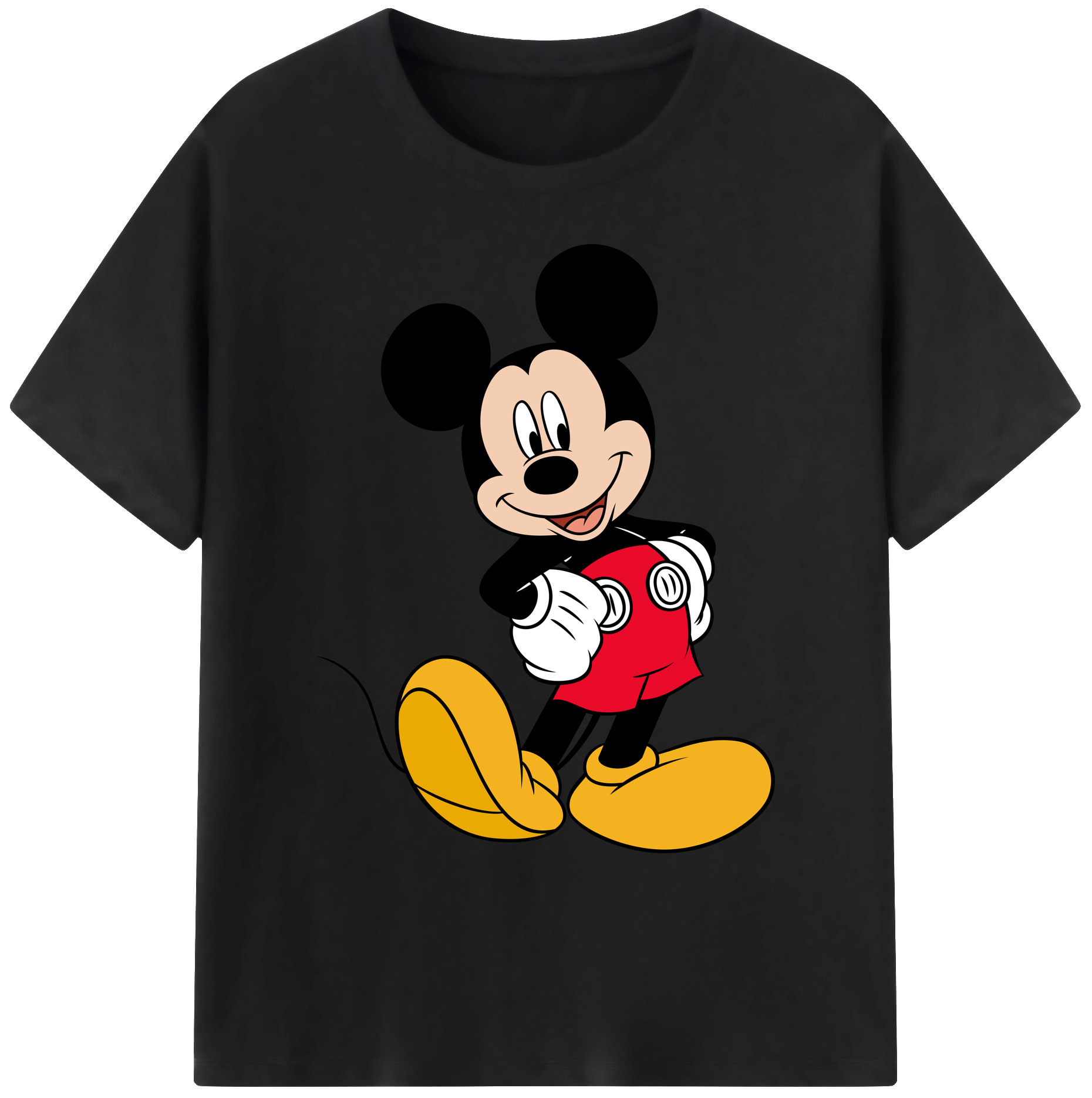 ミッキーマウス Mickey Mouse 綿100％ メンズ半袖Tシャツ｜肌触りやわらか＆通気性