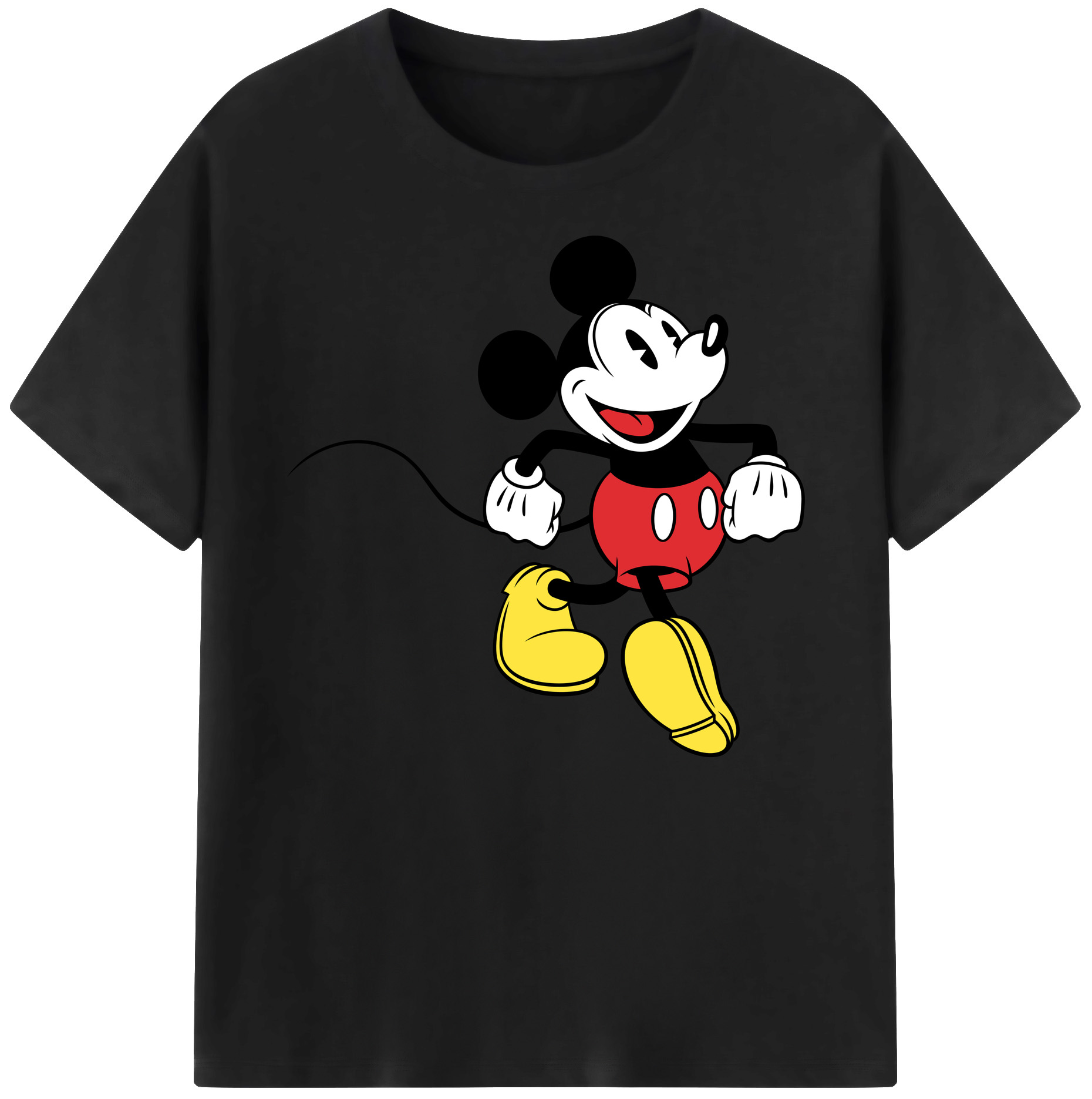 ミッキーマウス Mickey Mouse 綿100％ メンズ半袖Tシャツ｜肌触りやわらか＆通気性
