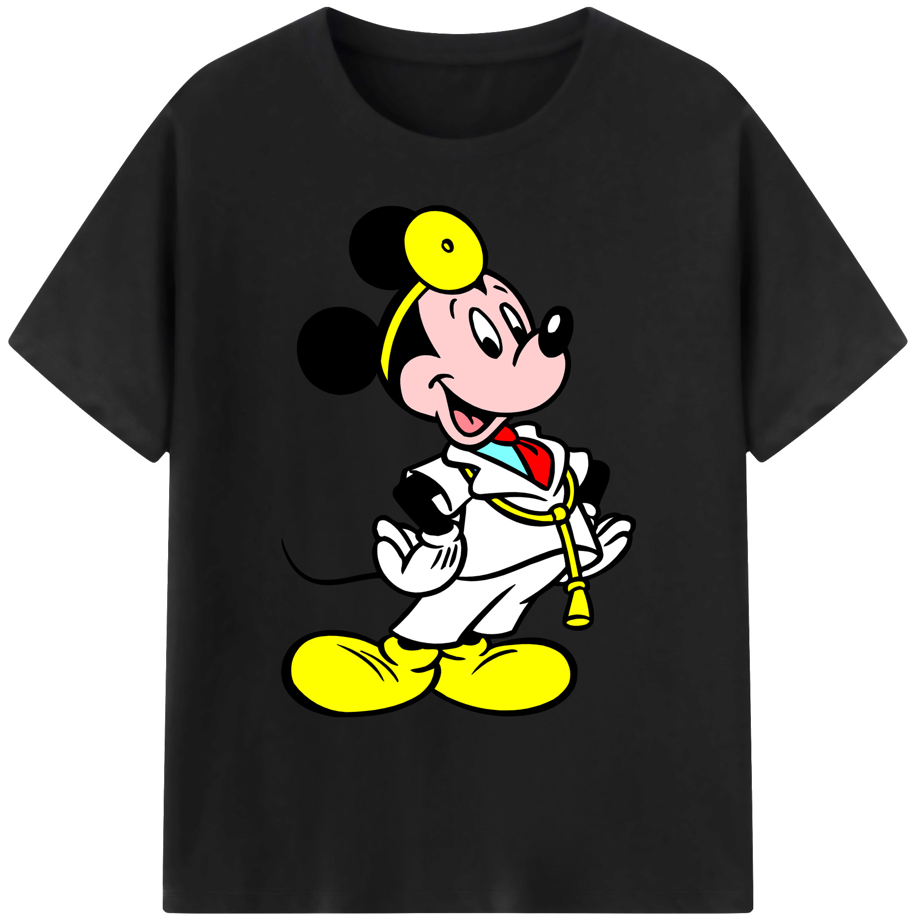 ミッキーマウス Mickey Mouse 綿100％ メンズ半袖Tシャツ｜肌触りやわらか＆通気性