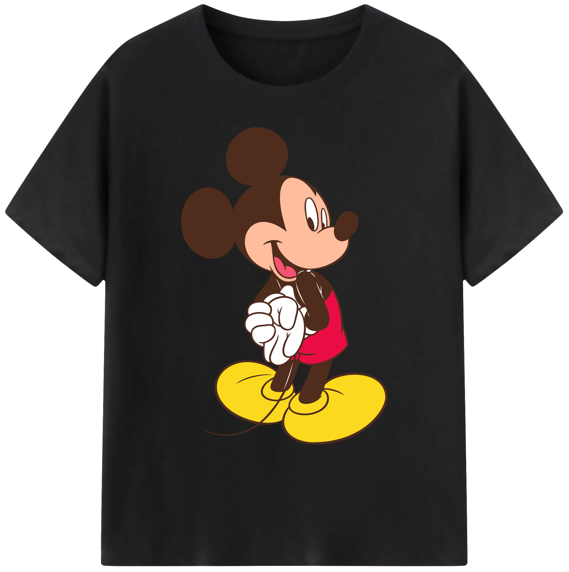 ミッキーマウス Mickey Mouse 綿100％ メンズ半袖Tシャツ｜肌触りやわらか＆通気性
