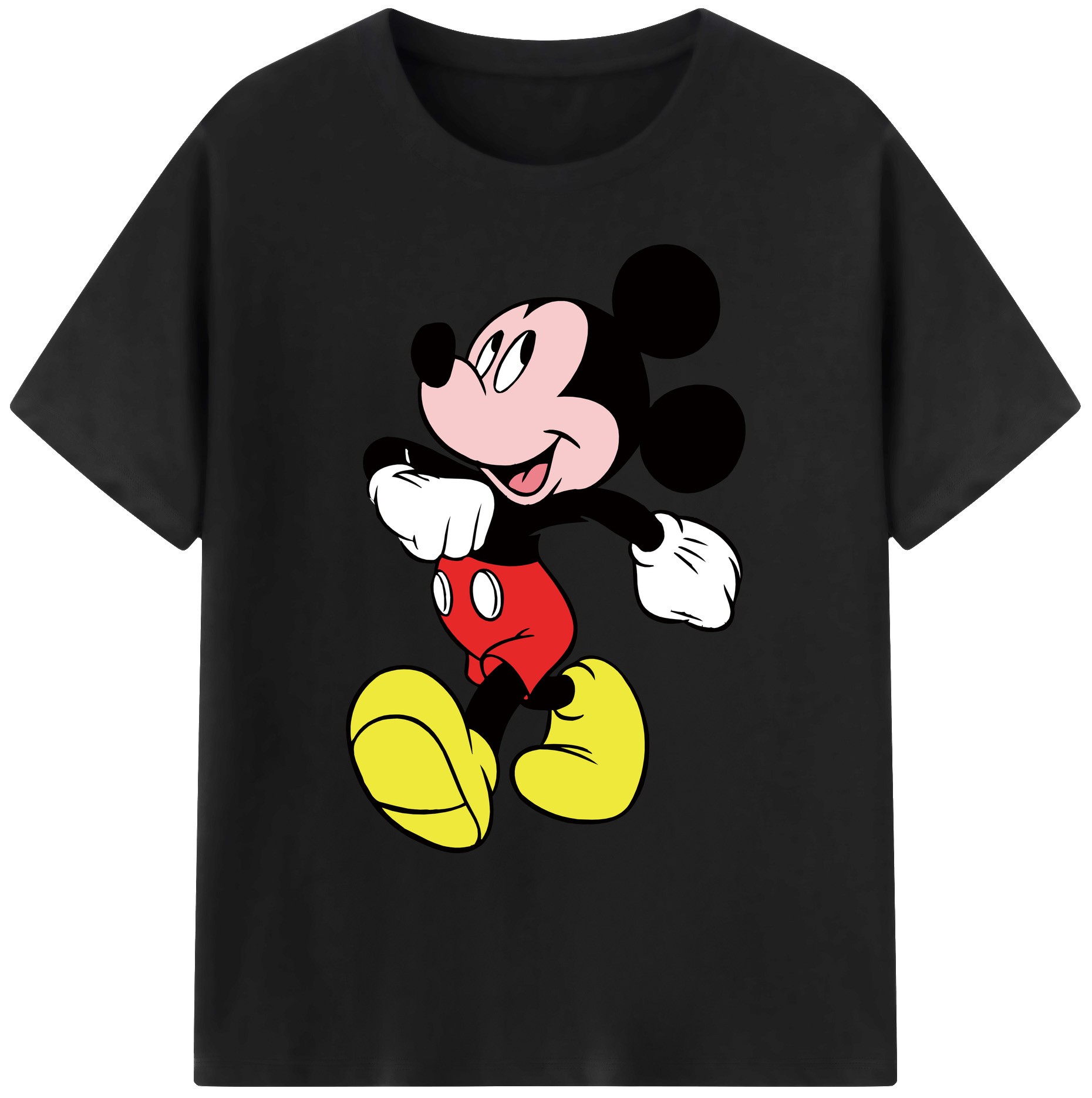 ミッキーマウス Mickey Mouse 綿100％ メンズ半袖Tシャツ｜肌触りやわらか＆通気性