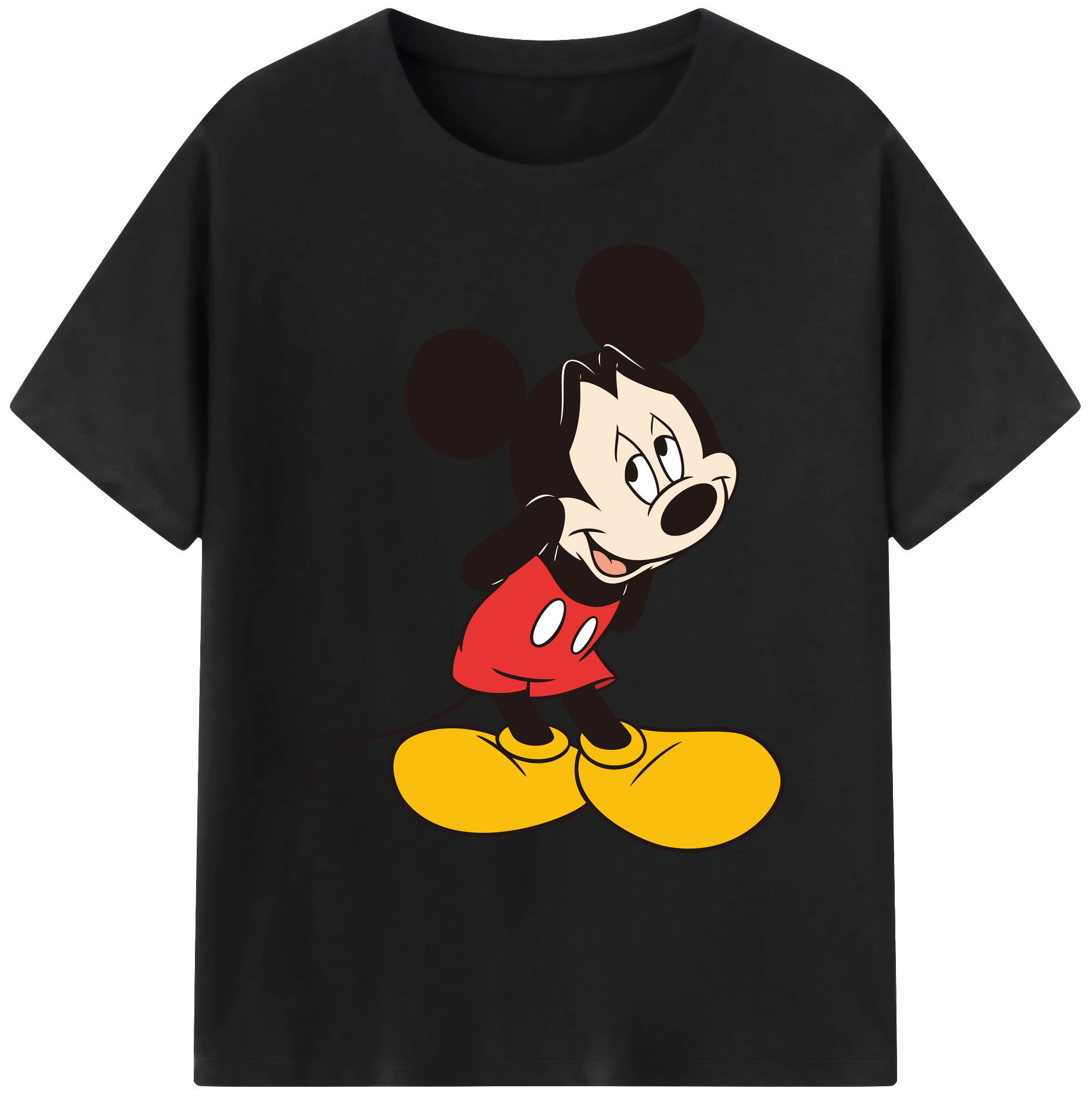 ミッキーマウス Mickey Mouse 綿100％ メンズ半袖Tシャツ｜肌触りやわらか＆通気性