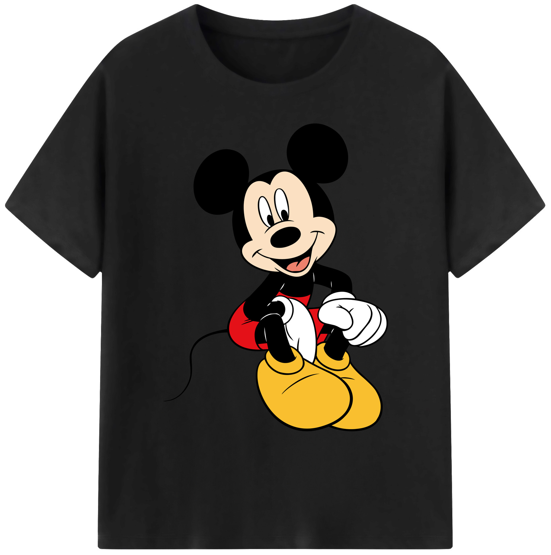 ミッキーマウス Mickey Mouse 綿100％ メンズ半袖Tシャツ｜肌触りやわらか＆通気性
