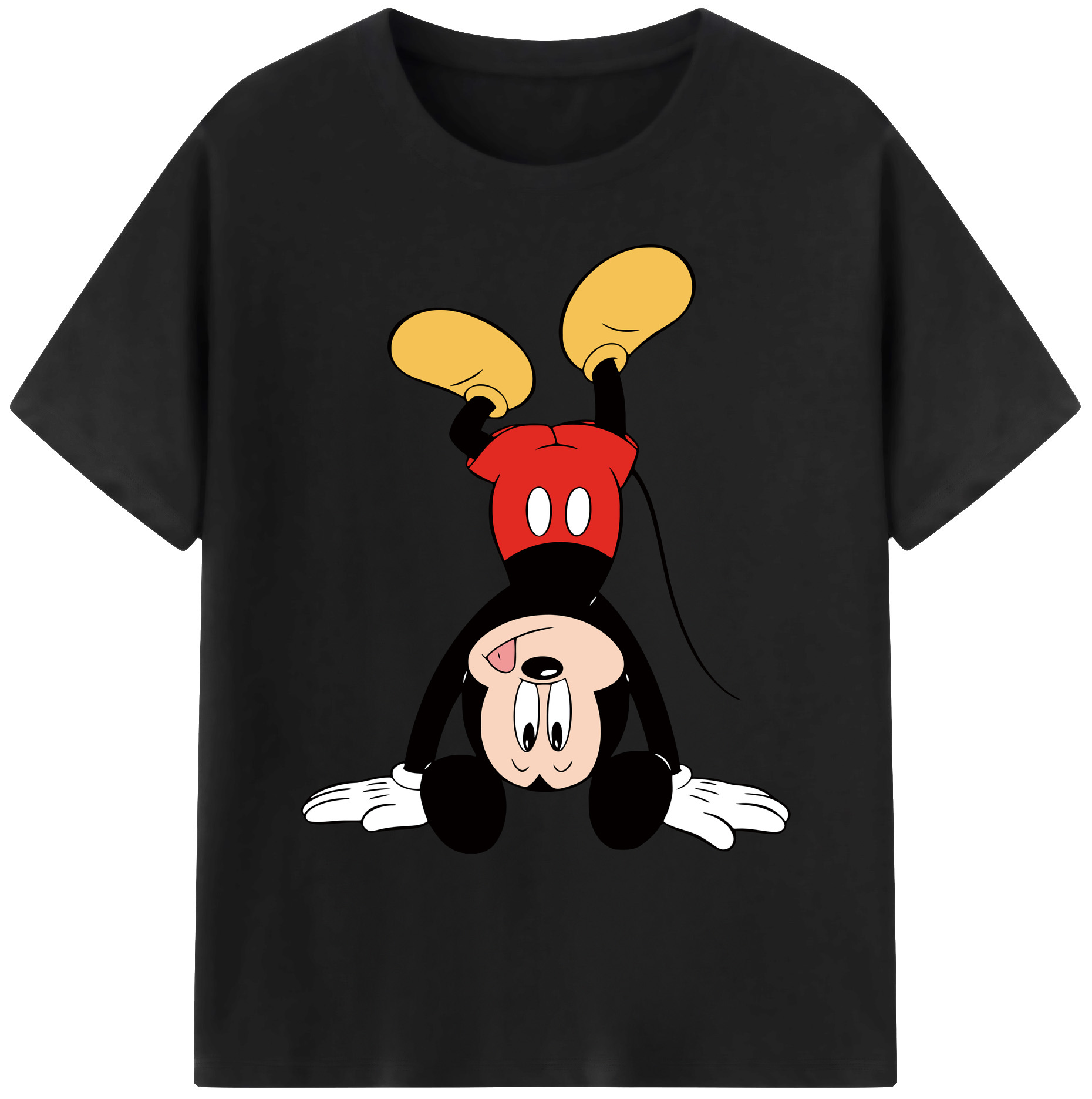 ミッキーマウス Mickey Mouse 綿100％ メンズ半袖Tシャツ｜肌触りやわらか＆通気性