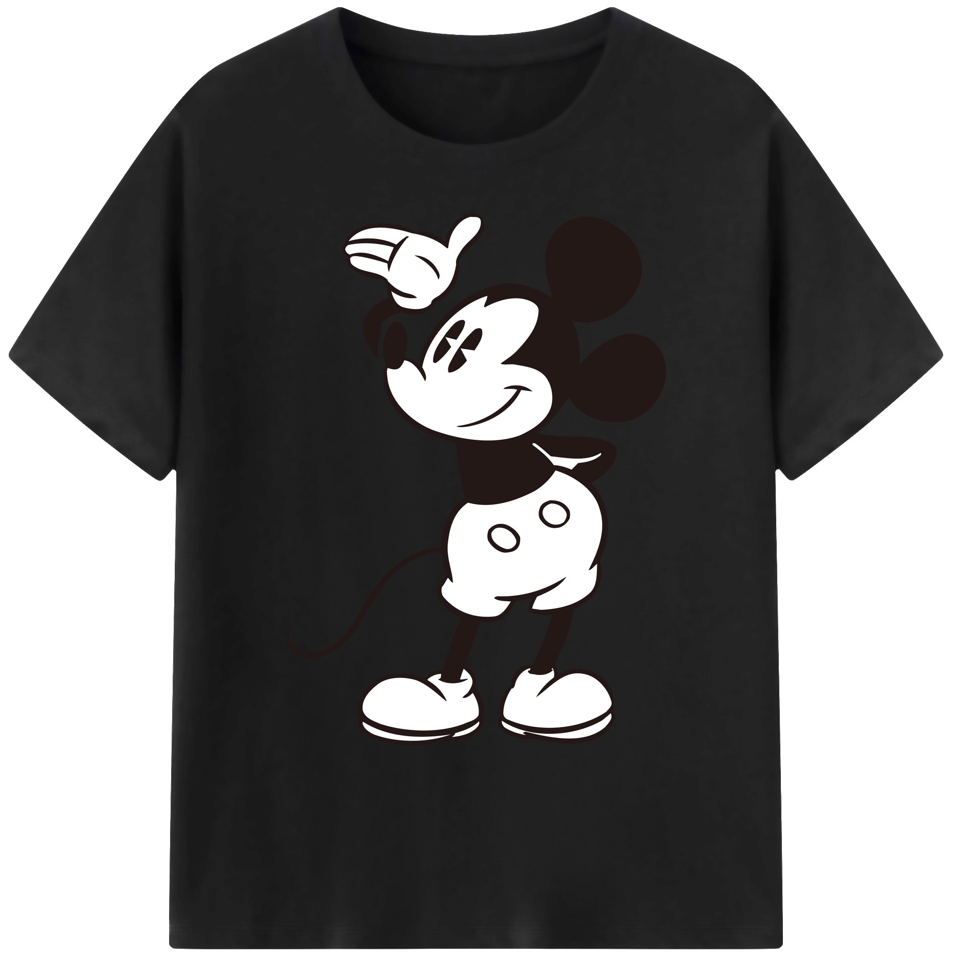 ミッキーマウス Mickey Mouse 綿100％ メンズ半袖Tシャツ｜肌触りやわらか＆通気性