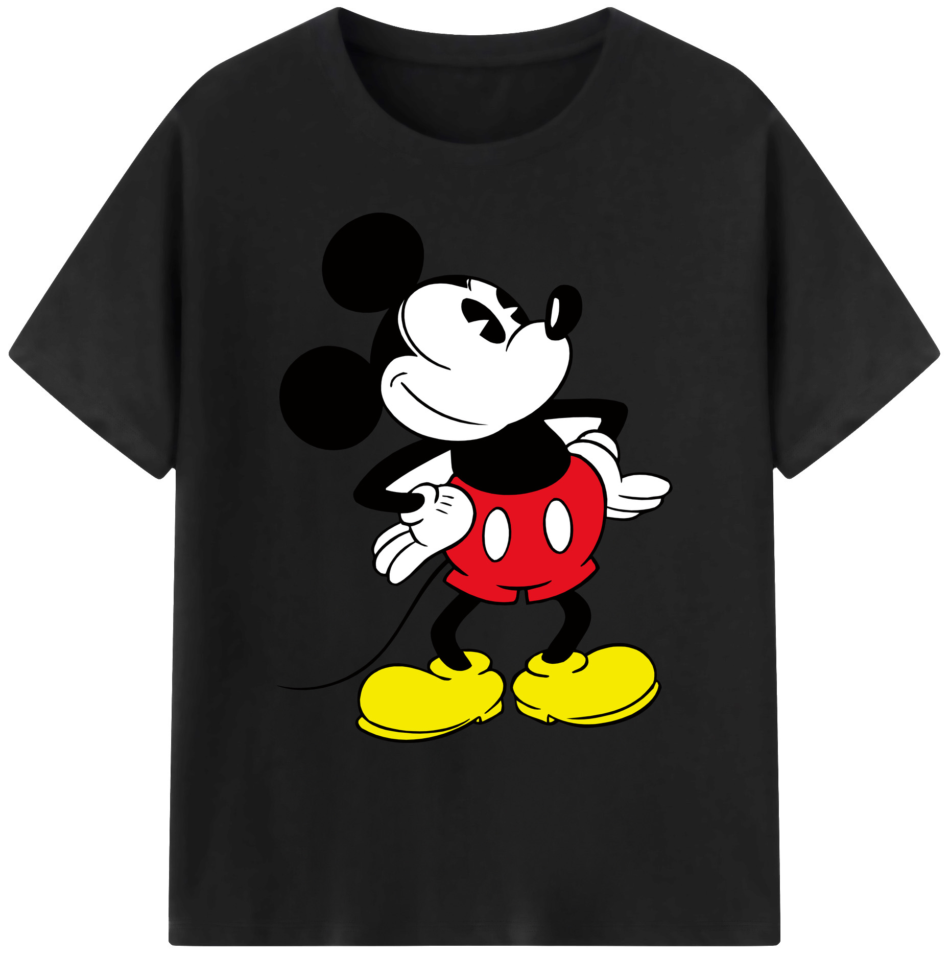 ミッキーマウス Mickey Mouse 綿100％ メンズ半袖Tシャツ｜肌触りやわらか＆通気性