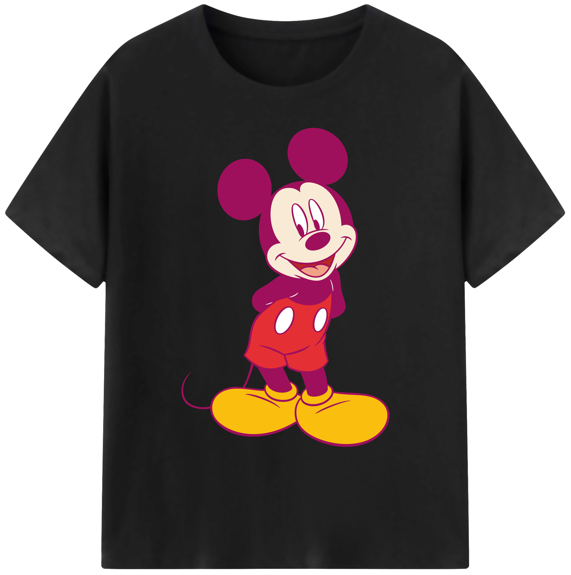 ミッキーマウス Mickey Mouse 綿100％ メンズ半袖Tシャツ｜肌触りやわらか＆通気性