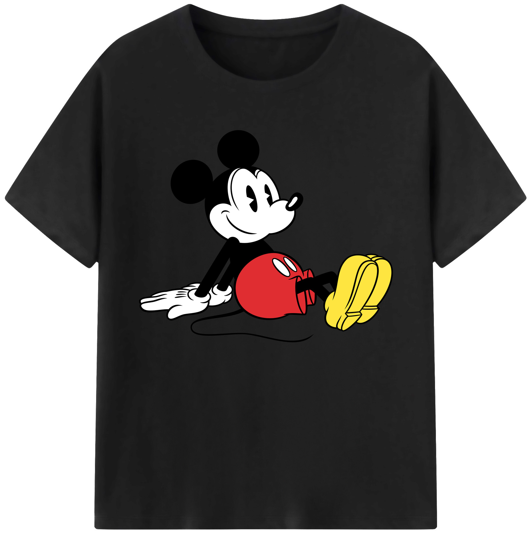 ミッキーマウス Mickey Mouse 綿100％ メンズ半袖Tシャツ｜肌触りやわらか＆通気性