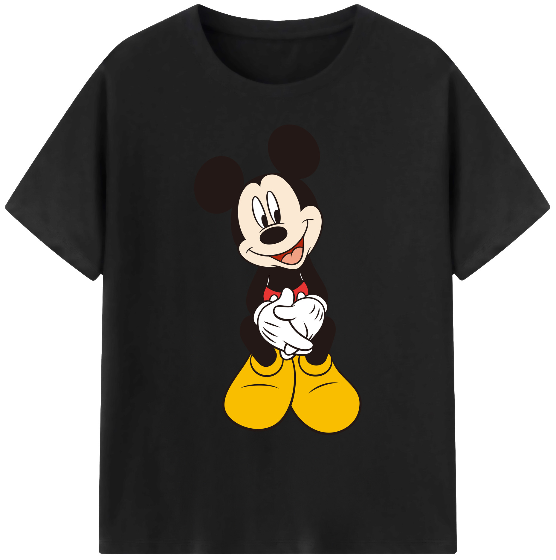 ミッキーマウス Mickey Mouse 綿100％ メンズ半袖Tシャツ｜肌触りやわらか＆通気性