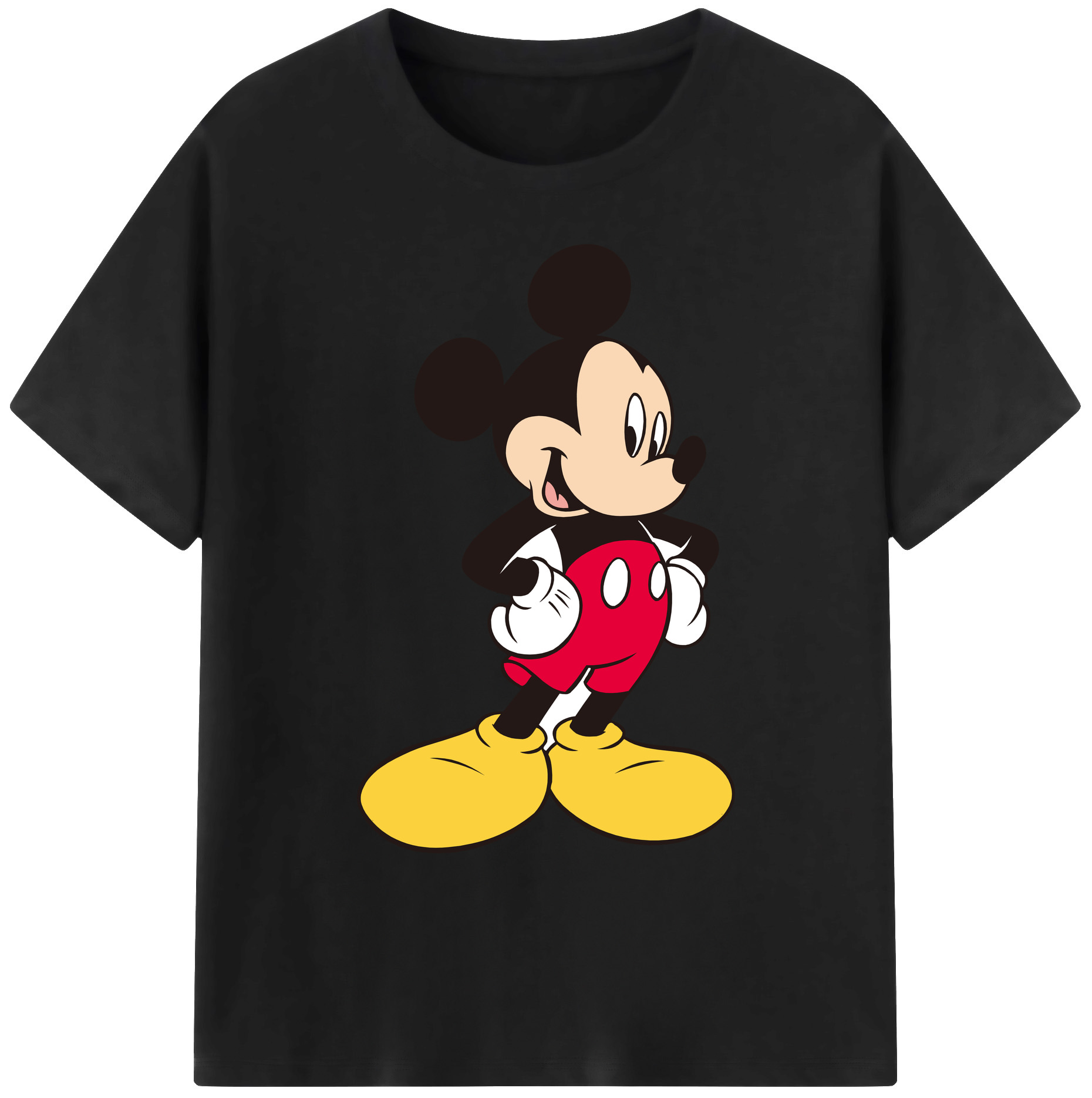 ミッキーマウス Mickey Mouse 綿100％ メンズ半袖Tシャツ｜肌触りやわらか＆通気性