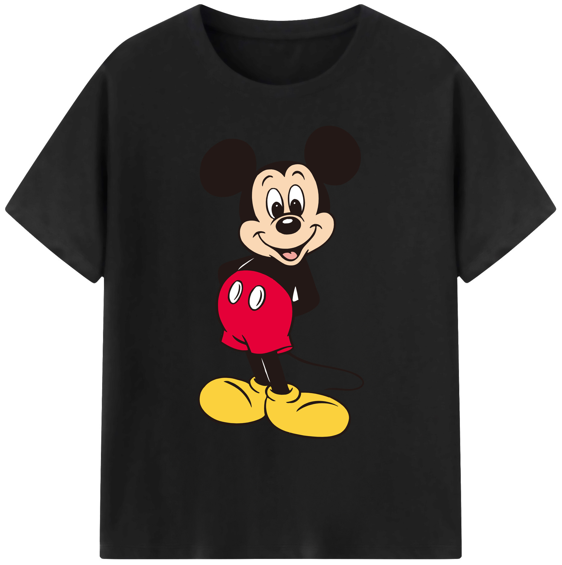 ミッキーマウス Mickey Mouse 綿100％ メンズ半袖Tシャツ｜肌触りやわらか＆通気性