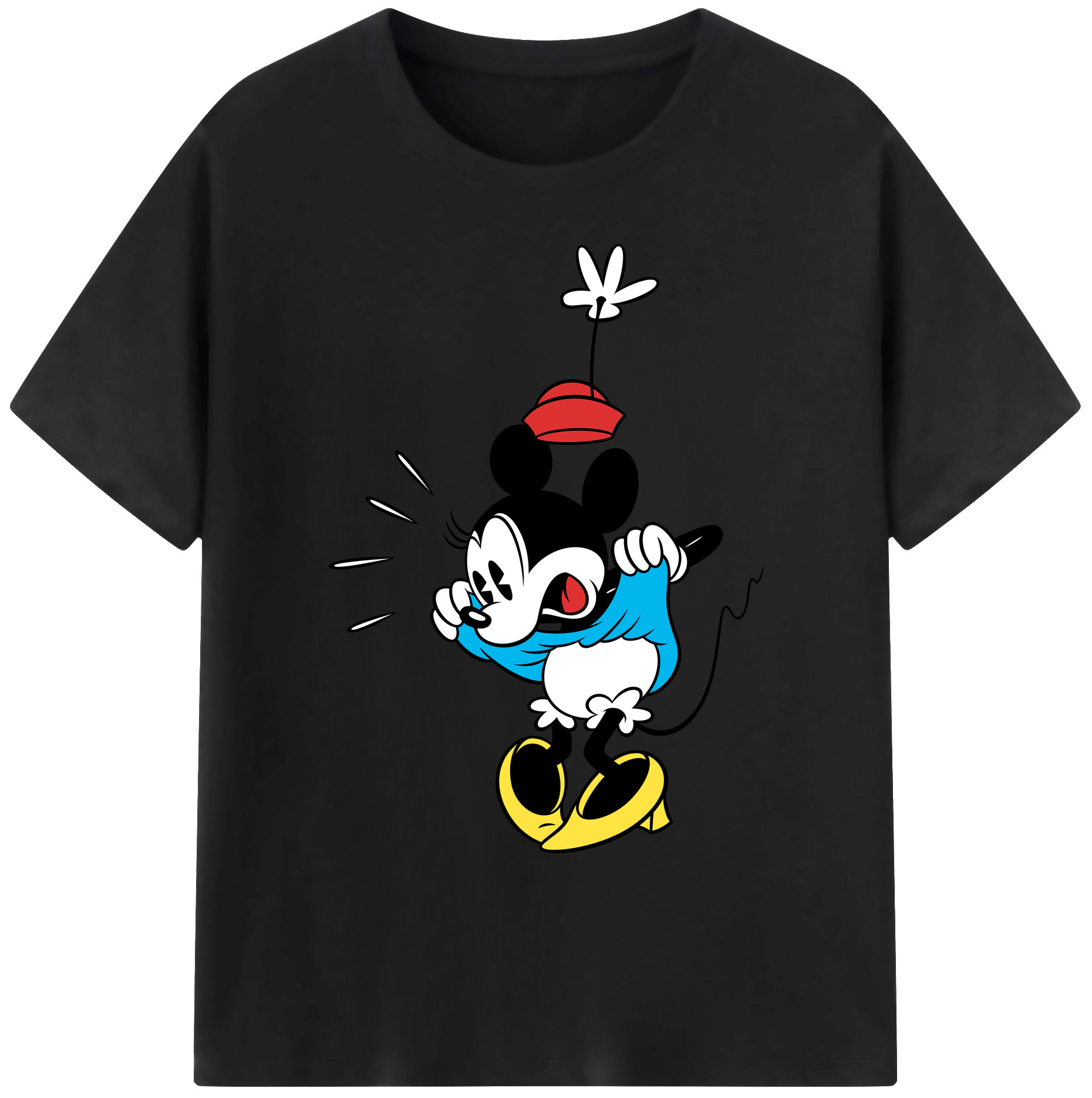 ミッキーマウス Mickey Mouse 綿100％ メンズ半袖Tシャツ｜肌触りやわらか＆通気性