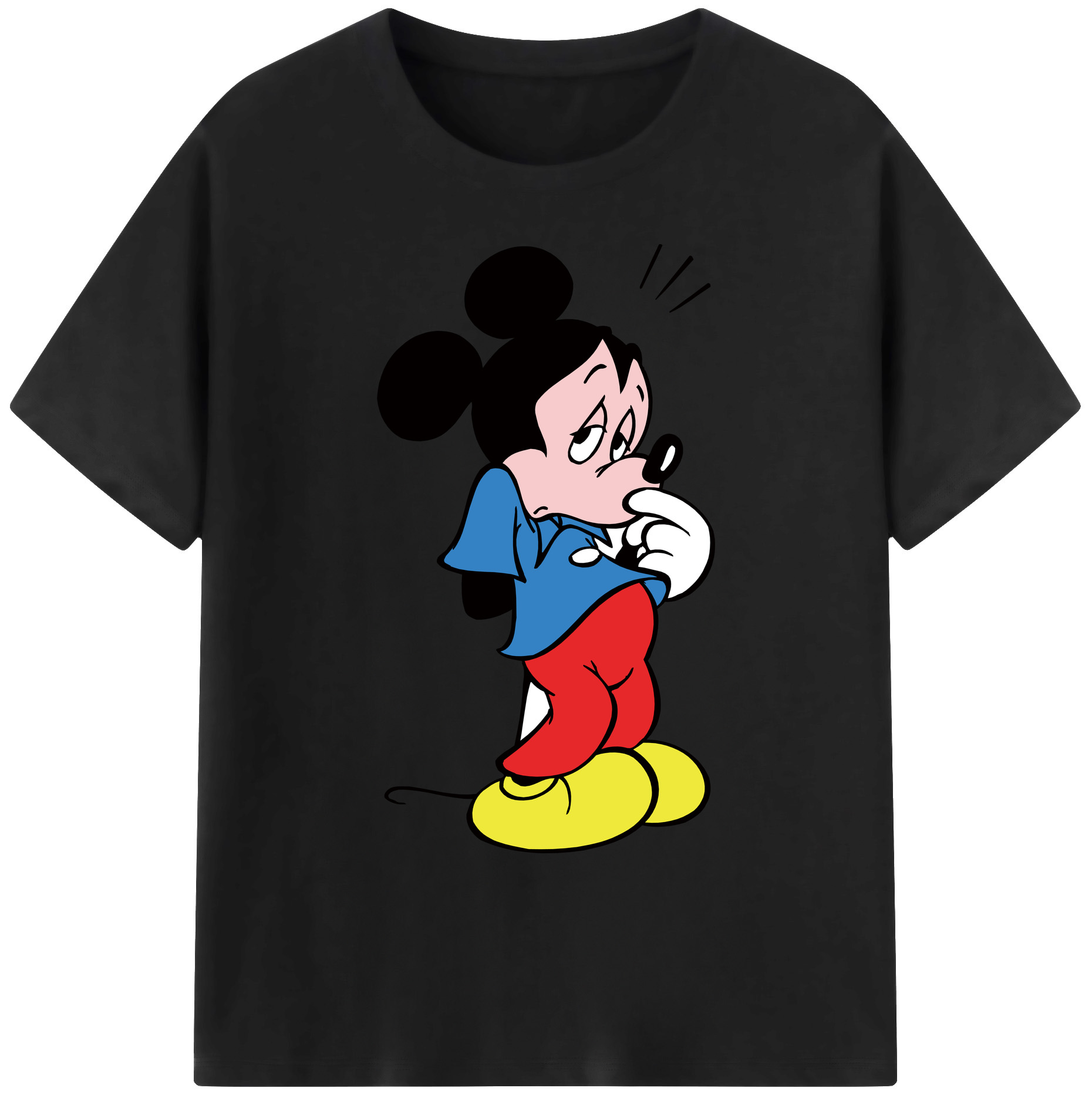 ミッキーマウス Mickey Mouse 綿100％ メンズ半袖Tシャツ｜肌触りやわらか＆通気性