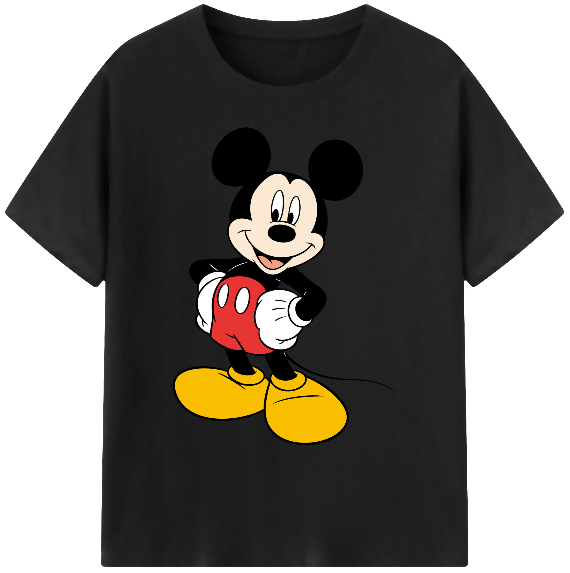 ミッキーマウス Mickey Mouse 綿100％ メンズ半袖Tシャツ｜肌触りやわらか＆通気性