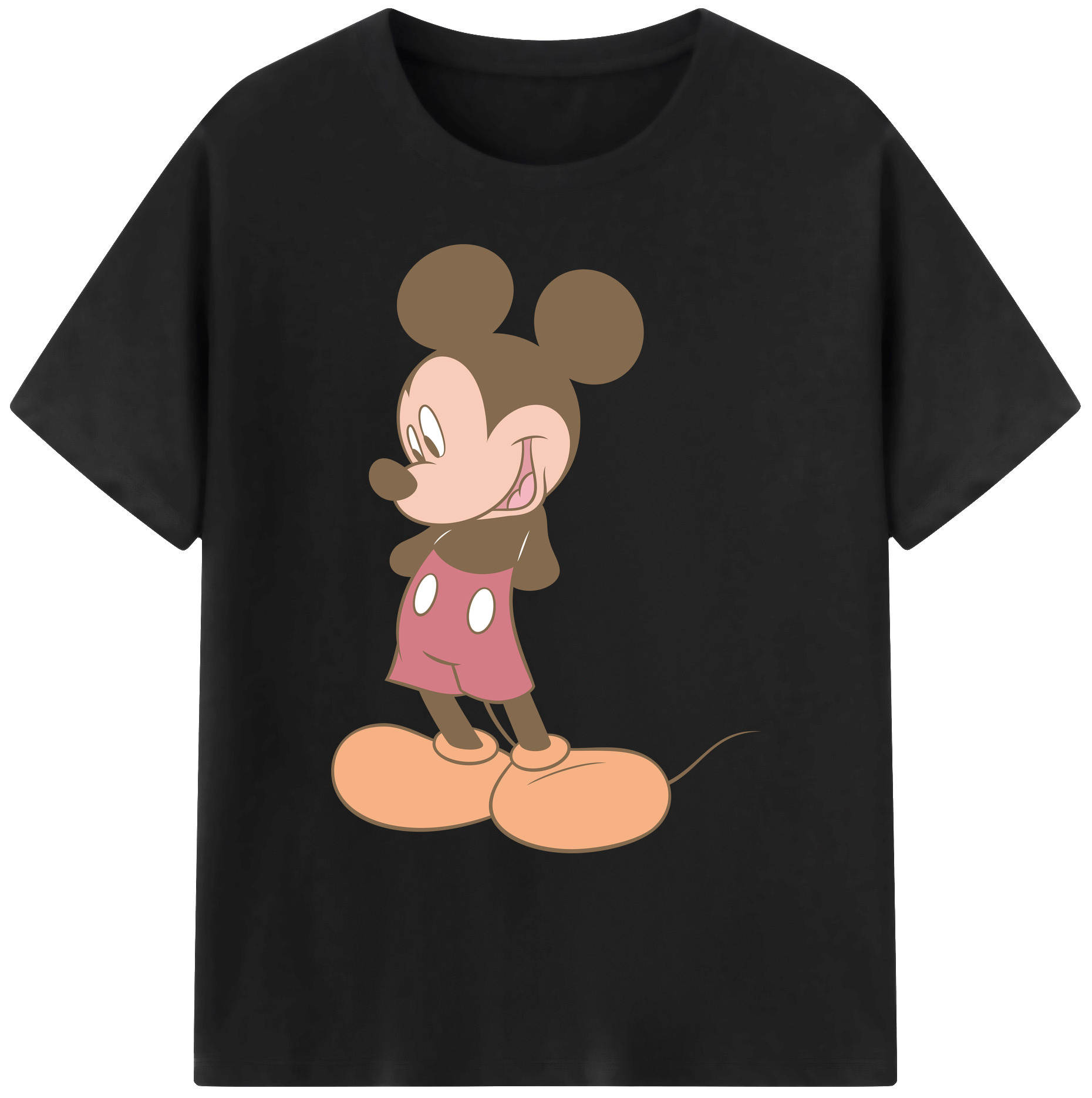 ミッキーマウス Mickey Mouse 綿100％ メンズ半袖Tシャツ｜肌触りやわらか＆通気性