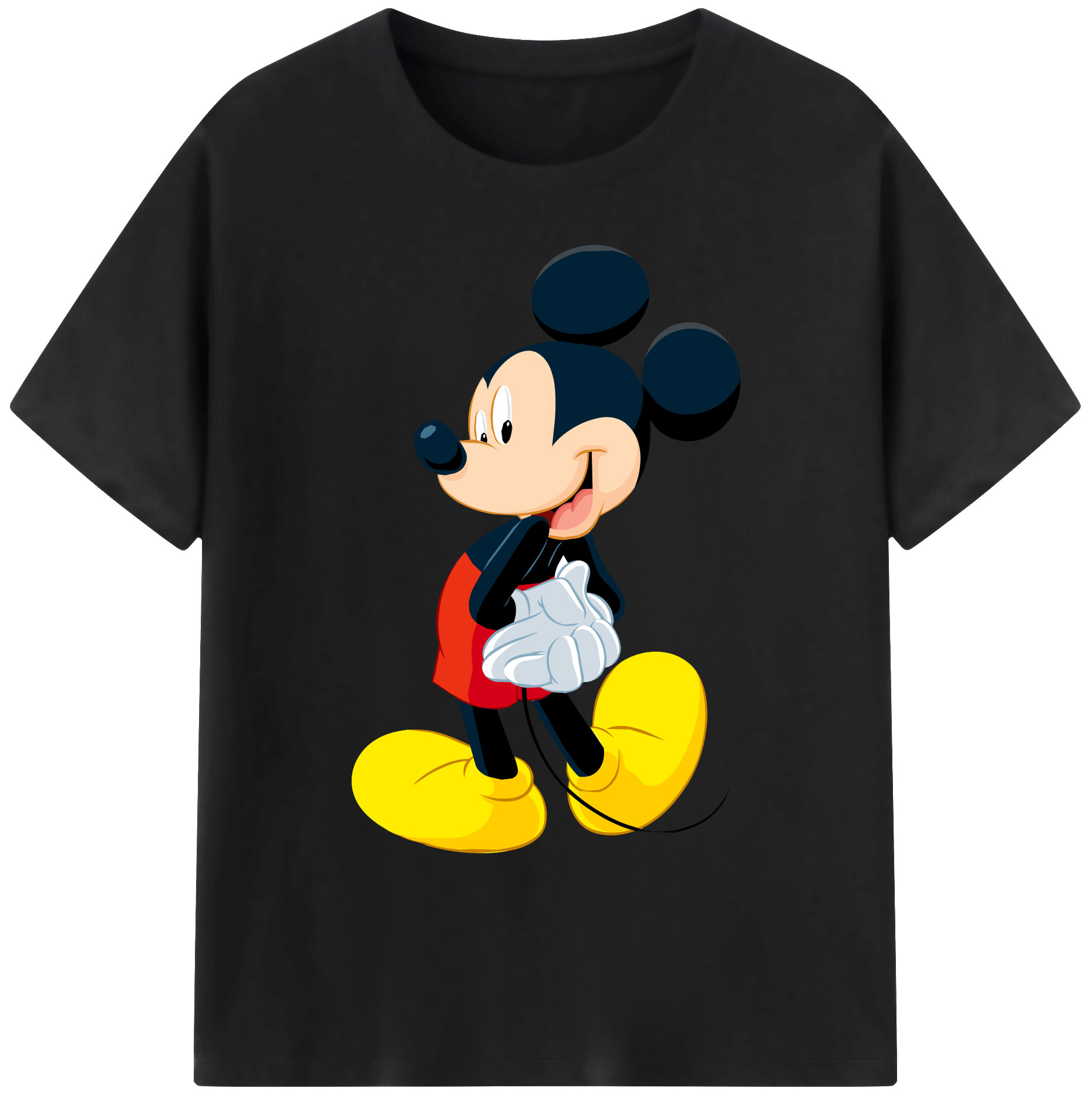 ミッキーマウス Mickey Mouse 綿100％ メンズ半袖Tシャツ｜肌触りやわらか＆通気性