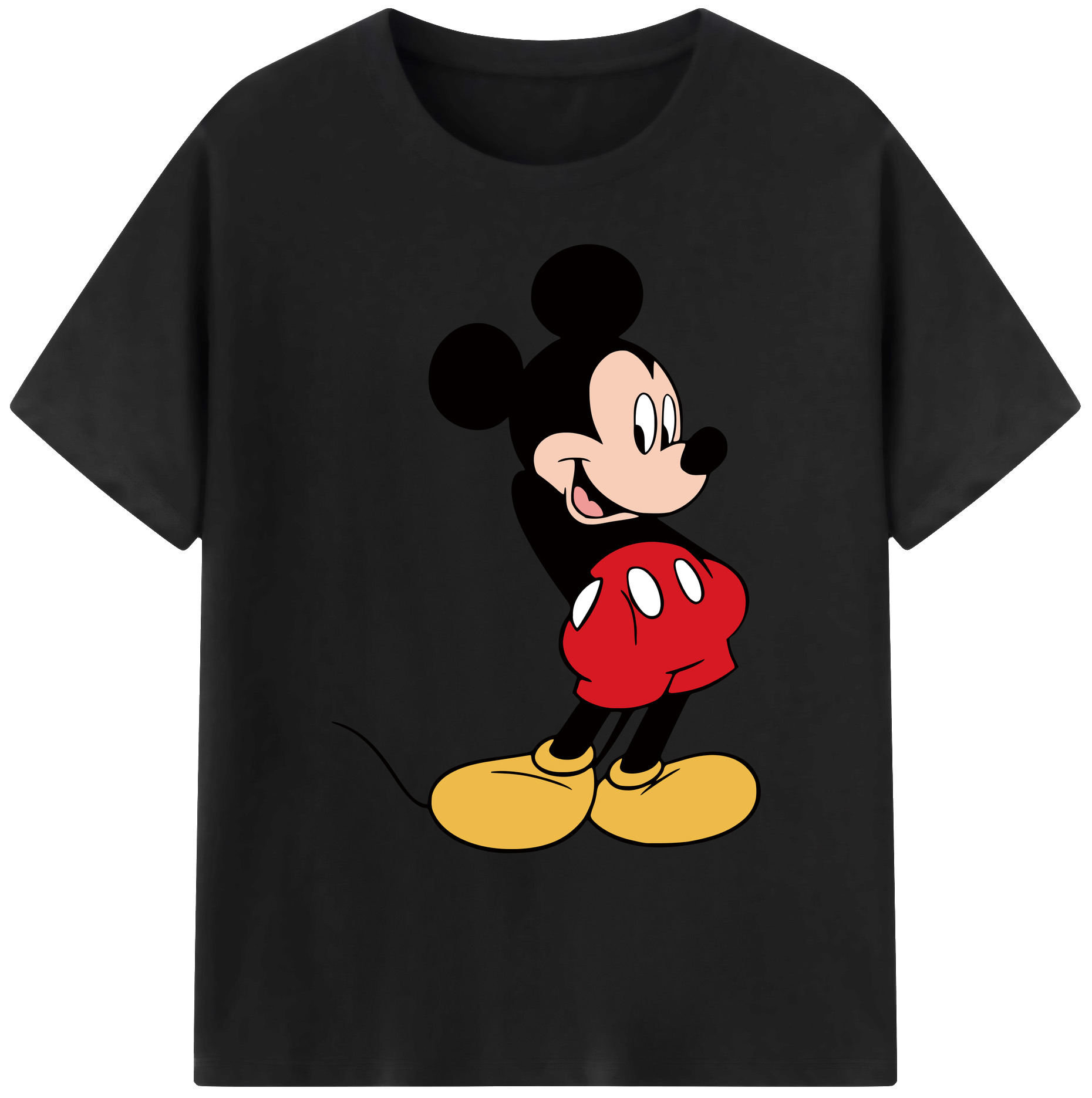 ミッキーマウス Mickey Mouse 綿100％ メンズ半袖Tシャツ｜肌触りやわらか＆通気性
