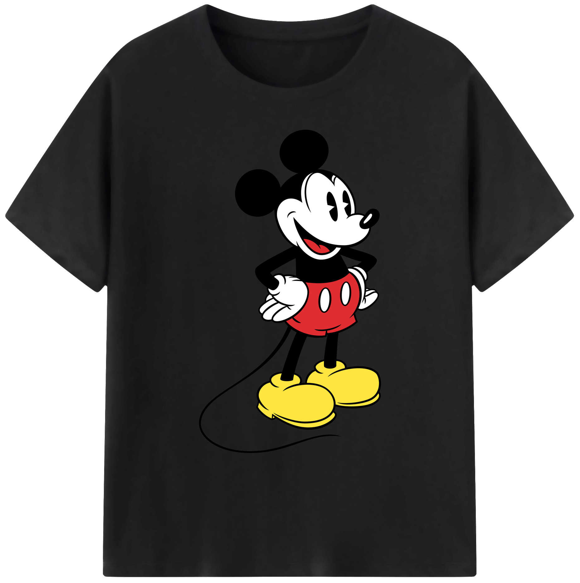 ミッキーマウス Mickey Mouse 綿100％ メンズ半袖Tシャツ｜肌触りやわらか＆通気性