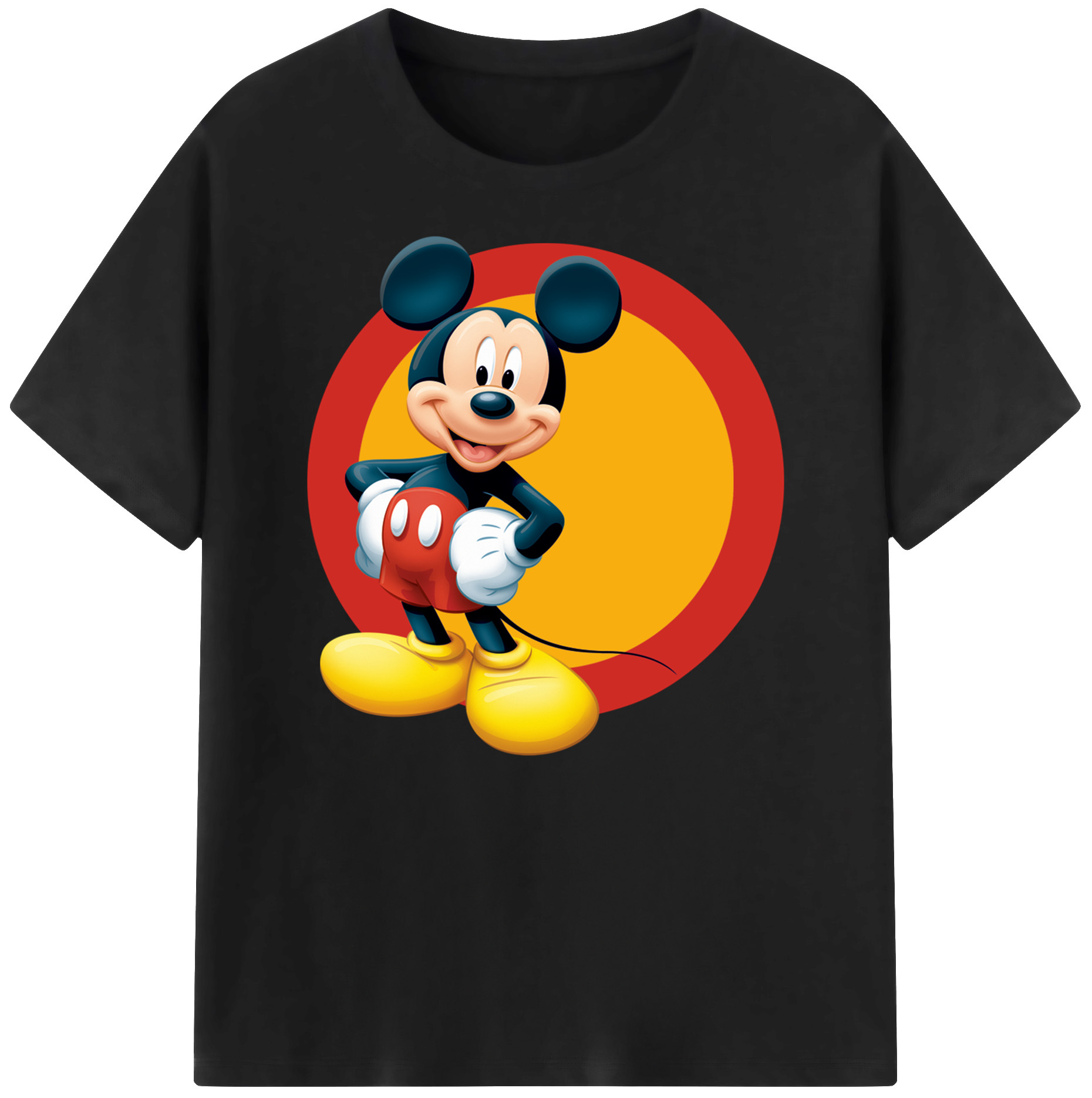 ミッキーマウス Mickey Mouse 綿100％ メンズ半袖Tシャツ｜肌触りやわらか＆通気性