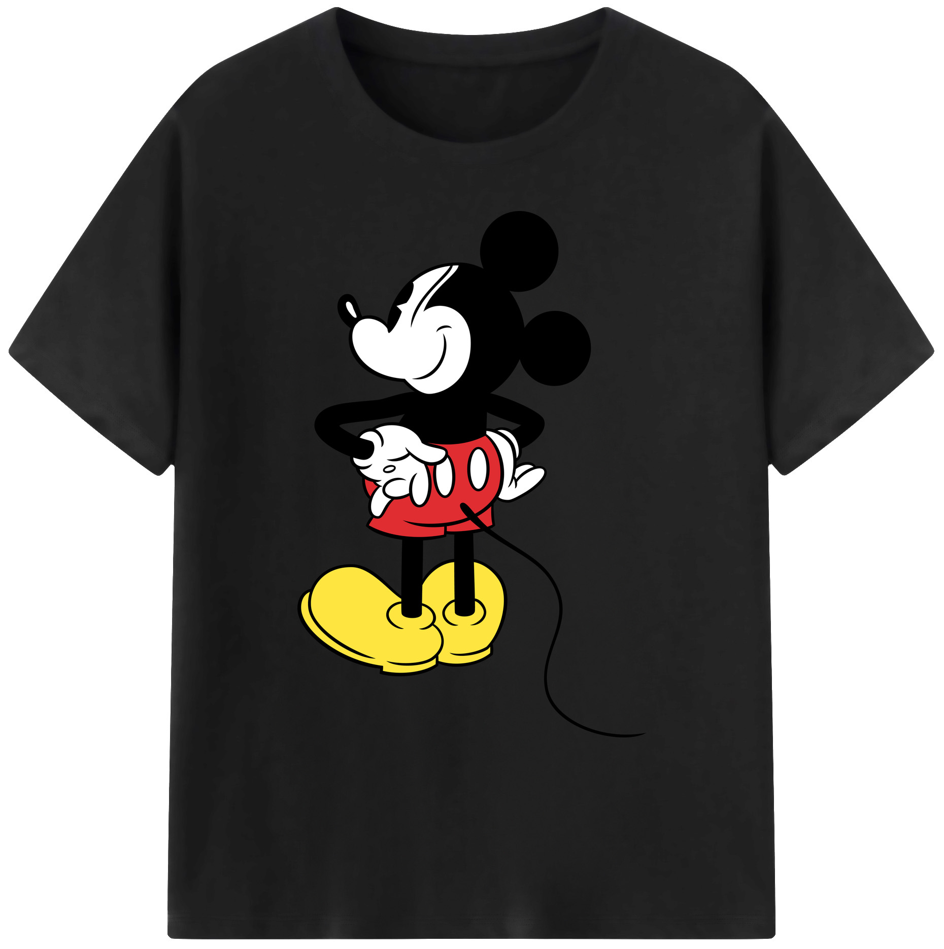 ミッキーマウス Mickey Mouse 綿100％ メンズ半袖Tシャツ｜肌触りやわらか＆通気性