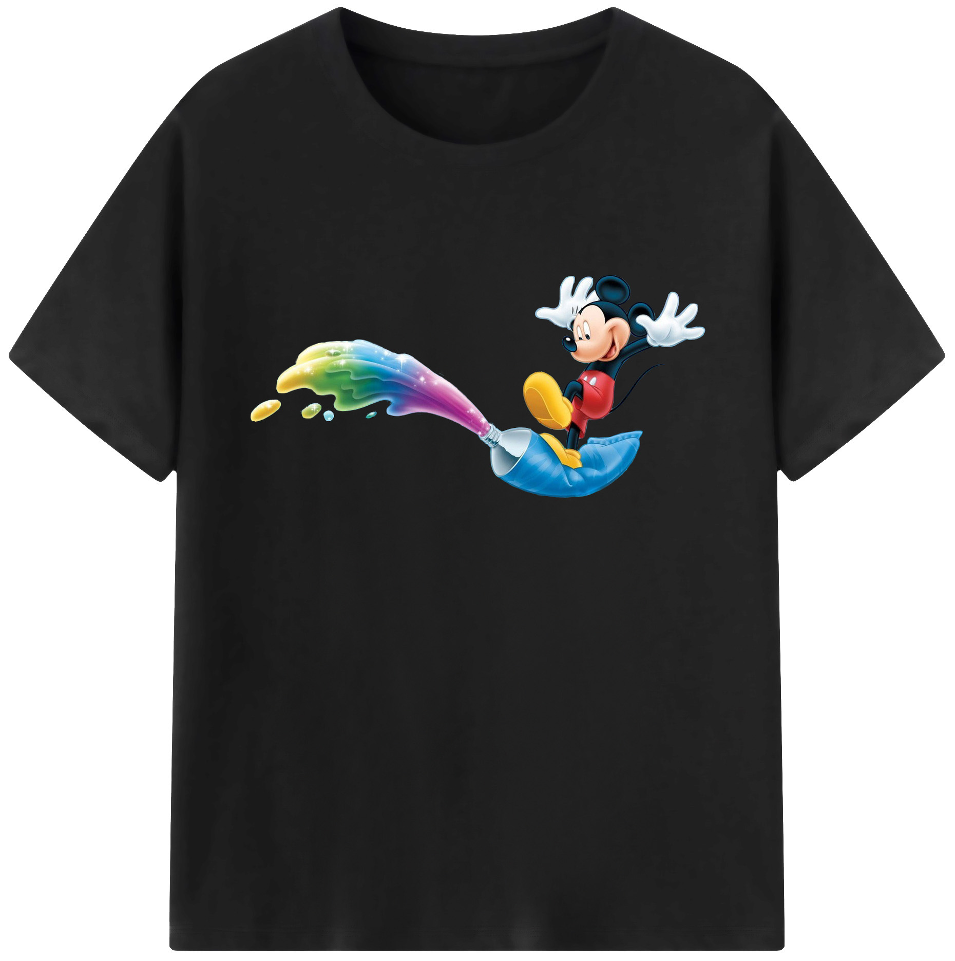 ミッキーマウス Mickey Mouse 綿100％ メンズ半袖Tシャツ｜肌触りやわらか＆通気性