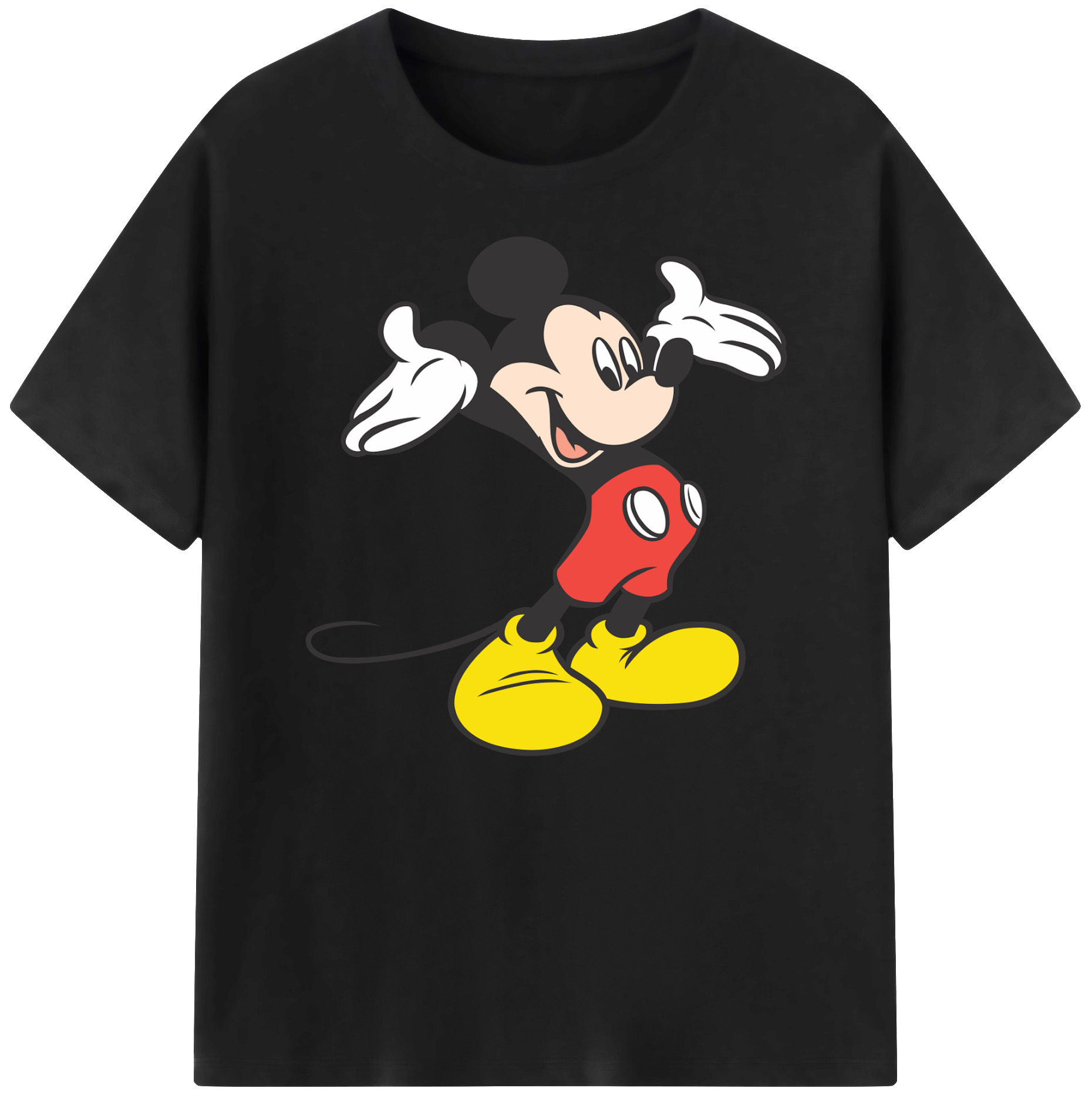 ミッキーマウス Mickey Mouse 綿100％ メンズ半袖Tシャツ｜肌触りやわらか＆通気性