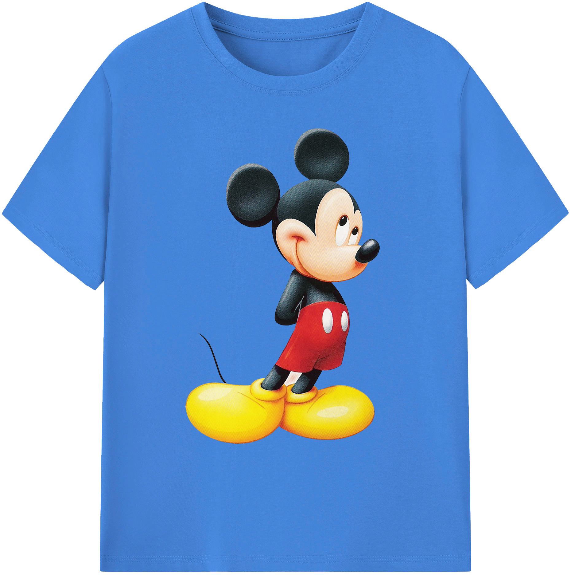 ミッキーマウス Mickey Mouse 綿100％ メンズ半袖Tシャツ｜肌触りやわらか＆通気性