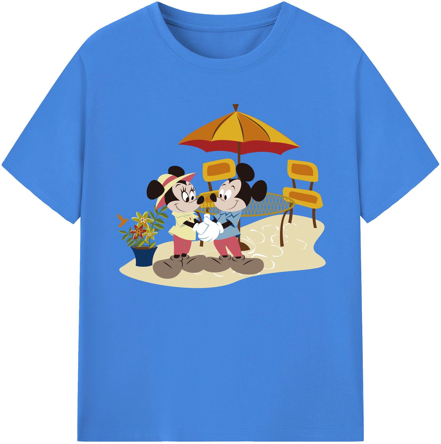 ミッキーマウス Mickey Mouse 綿100％ メンズ半袖Tシャツ｜肌触りやわらか＆通気性