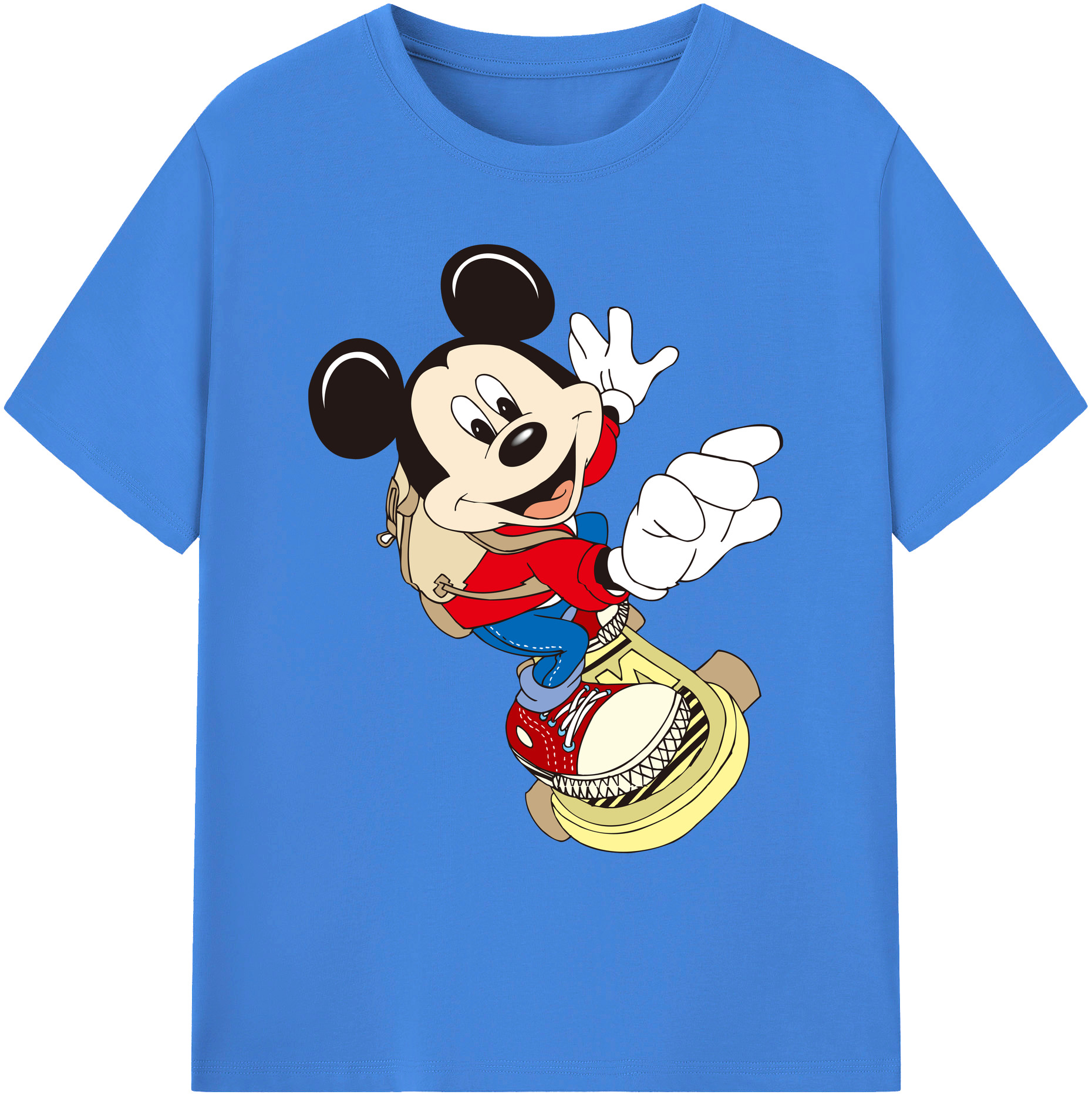 ミッキーマウス Mickey Mouse 綿100％ メンズ半袖Tシャツ｜肌触りやわらか＆通気性