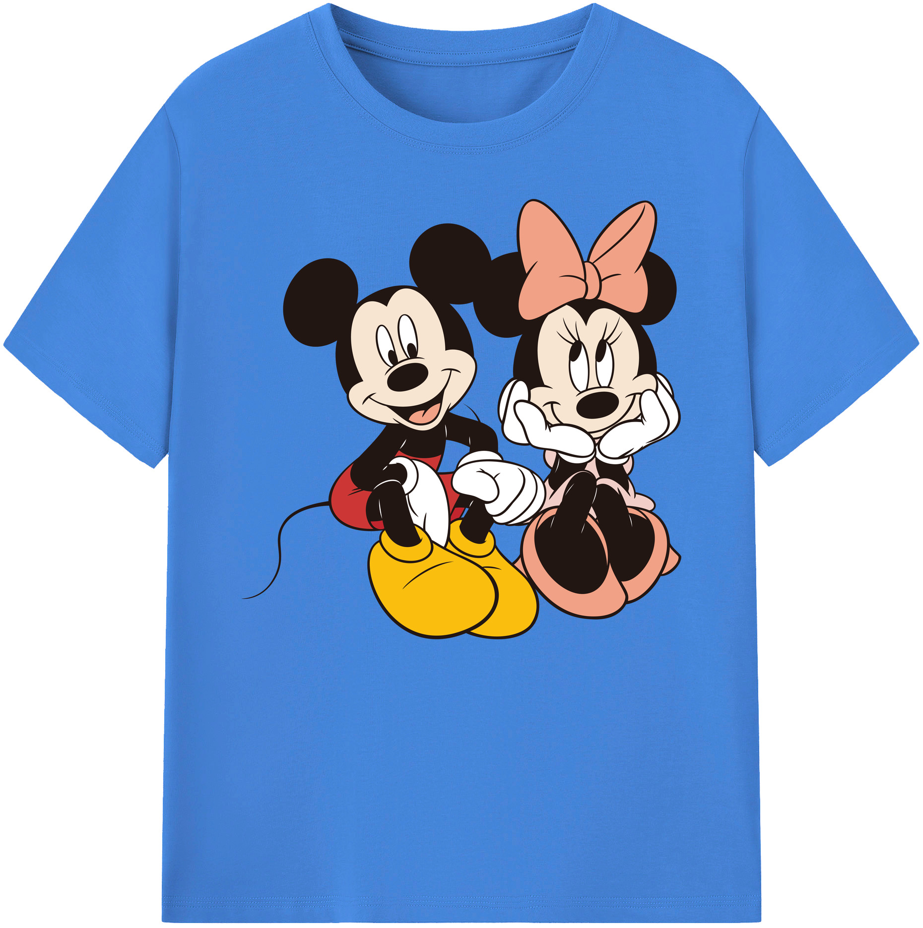 ミッキーマウス Mickey Mouse 綿100％ メンズ半袖Tシャツ｜肌触りやわらか＆通気性