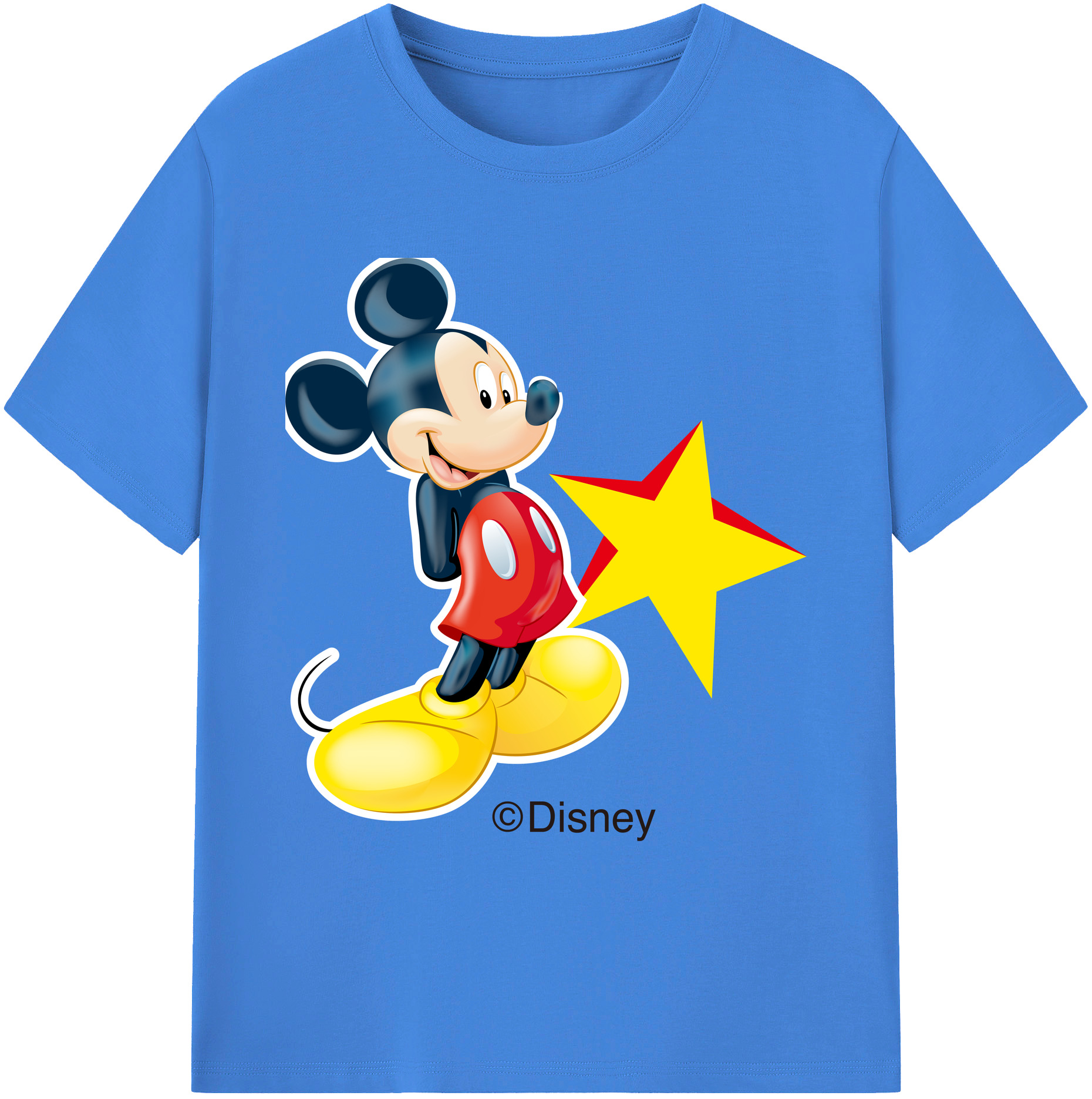 ミッキーマウス Mickey Mouse 綿100％ メンズ半袖Tシャツ｜肌触りやわらか＆通気性