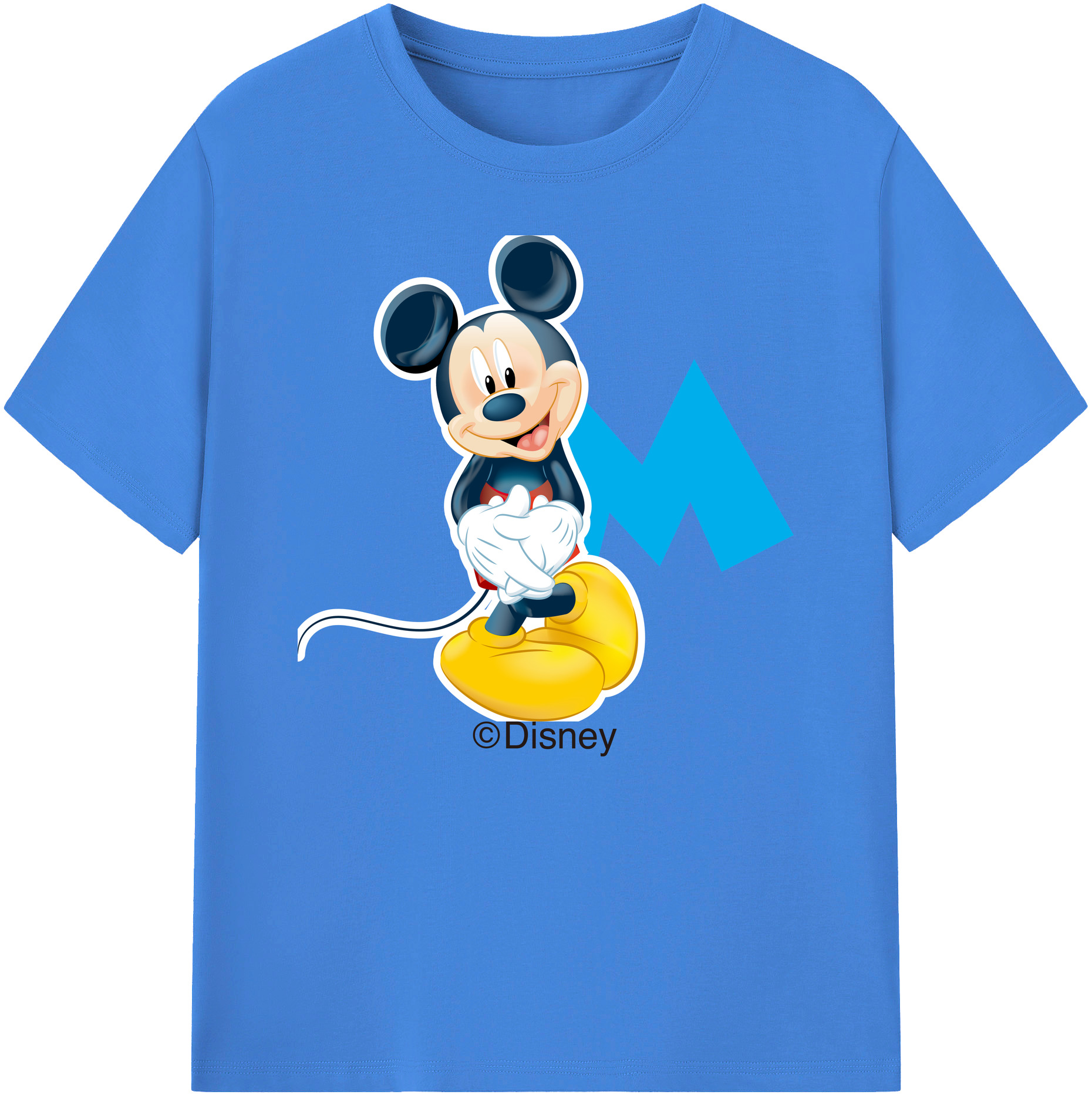 ミッキーマウス Mickey Mouse 綿100％ メンズ半袖Tシャツ｜肌触りやわらか＆通気性